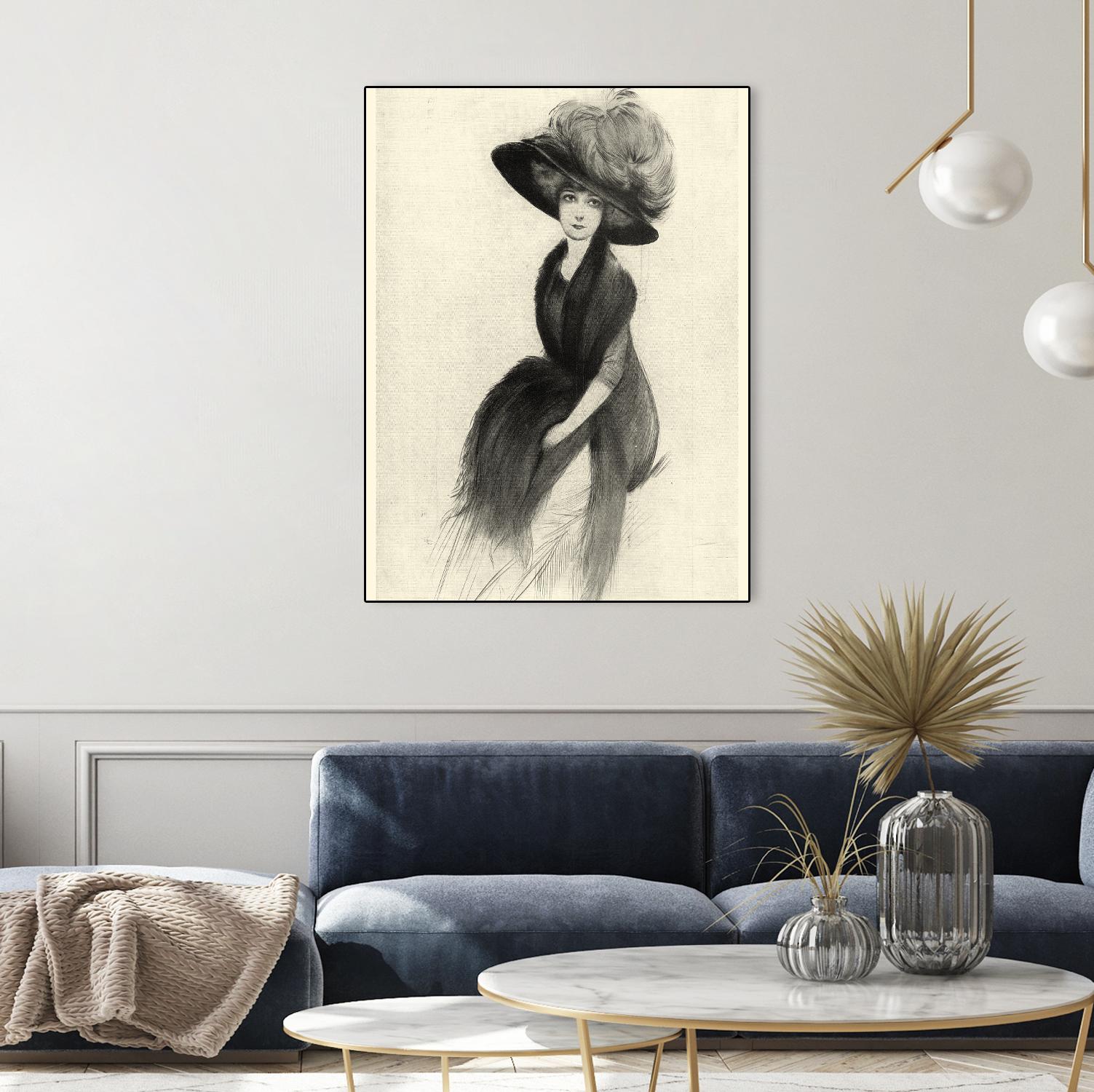 Feather Hat II by Vision Studio on GIANT ART - black fashion