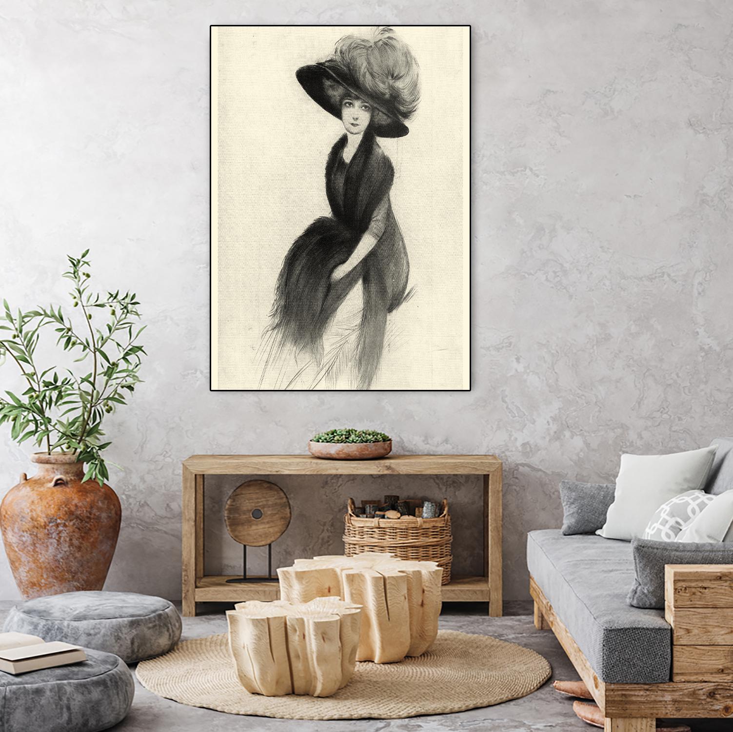 Feather Hat II by Vision Studio on GIANT ART - black fashion