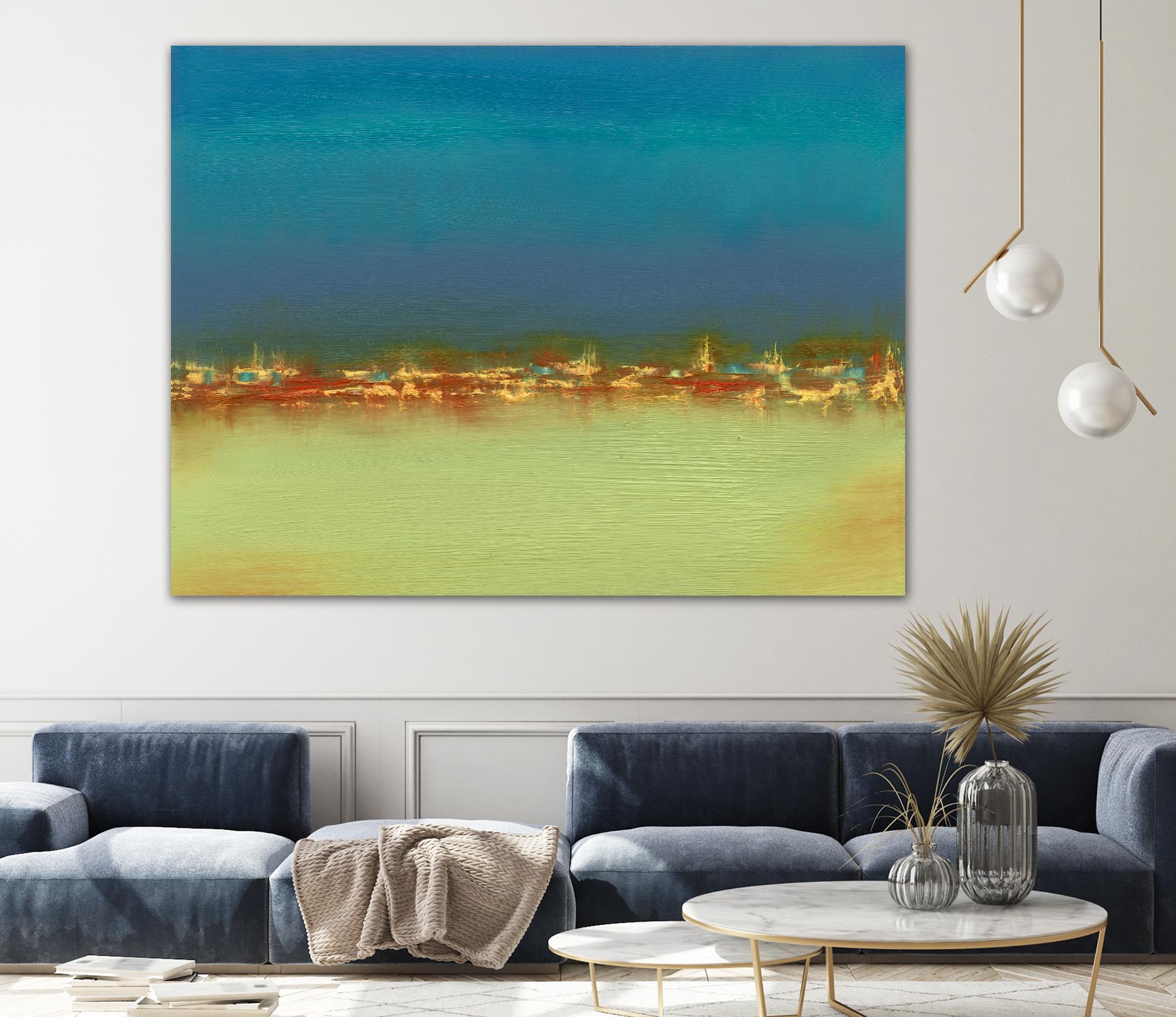 Harbor Light III by Sharon Gordon on GIANT ART - blue abstract