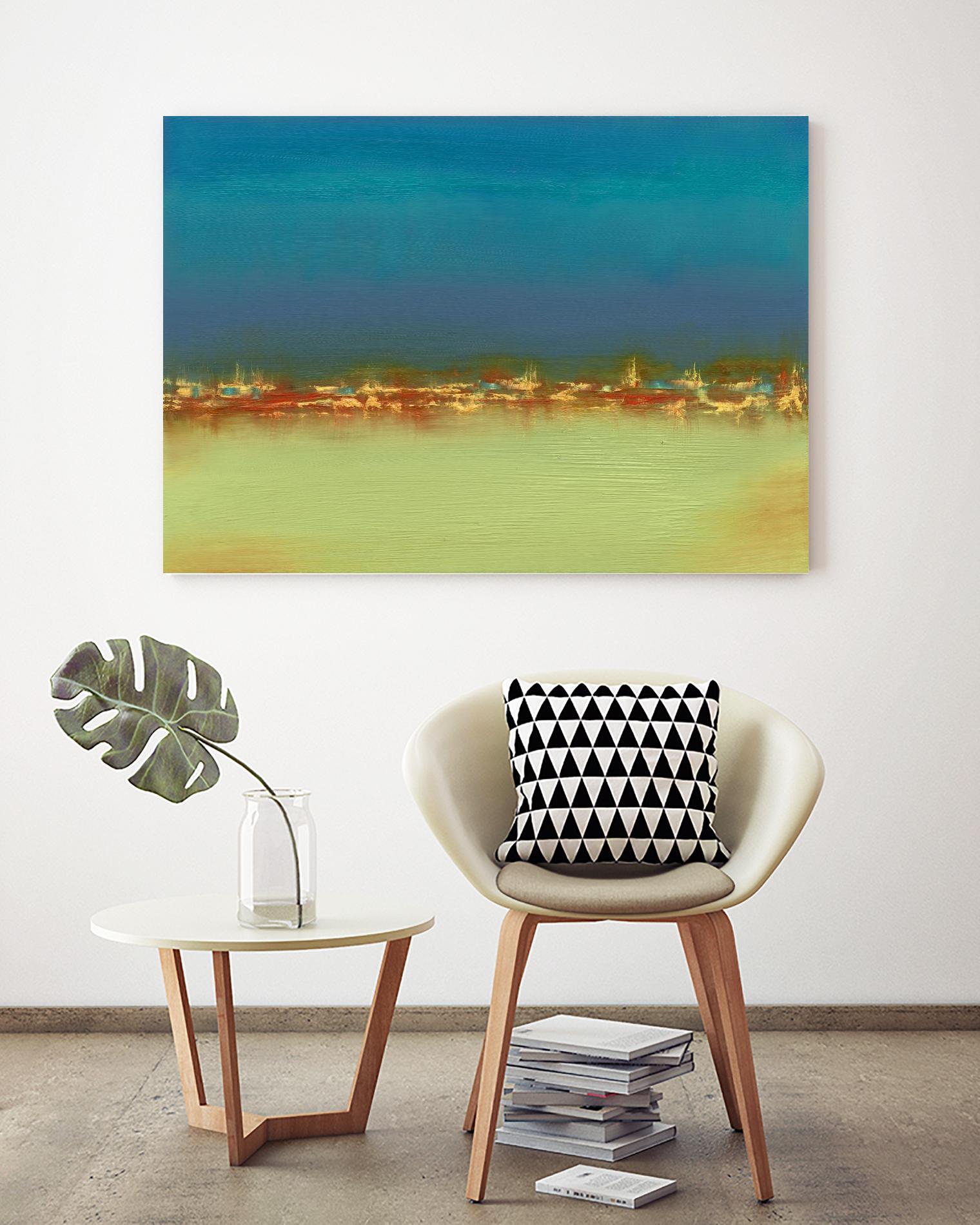 Harbor Light III by Sharon Gordon on GIANT ART - blue abstract