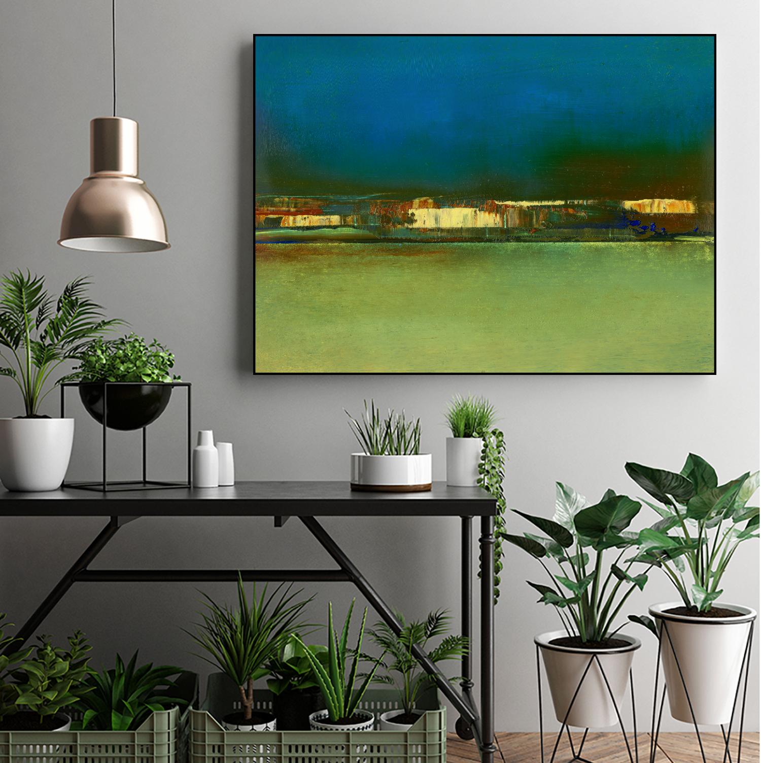 City Afar I by Sharon Gordon on GIANT ART - blue abstract