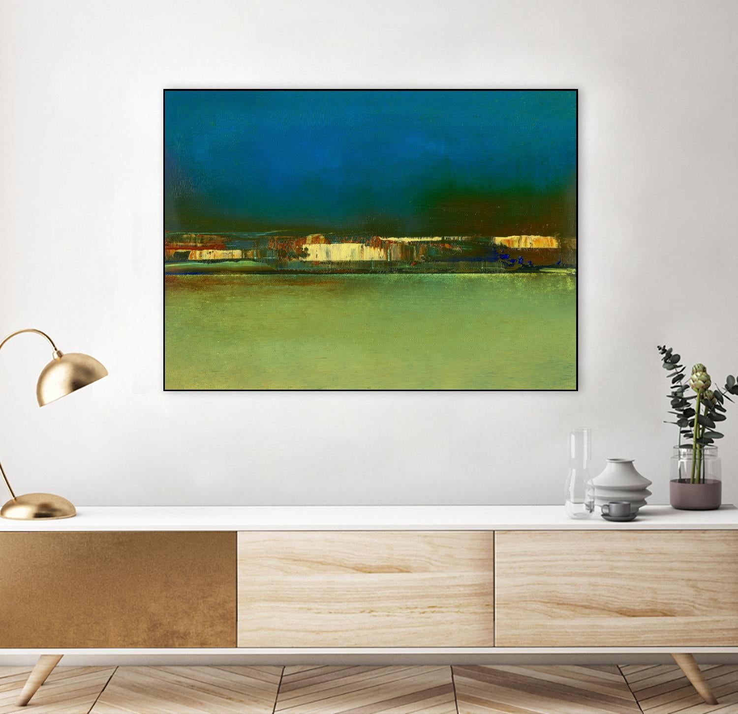 City Afar I by Sharon Gordon on GIANT ART - blue abstract