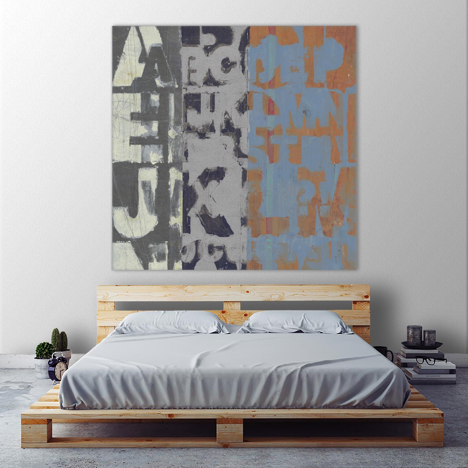 Alphabet Overlay I by Vision Studio on GIANT ART - blue abstract