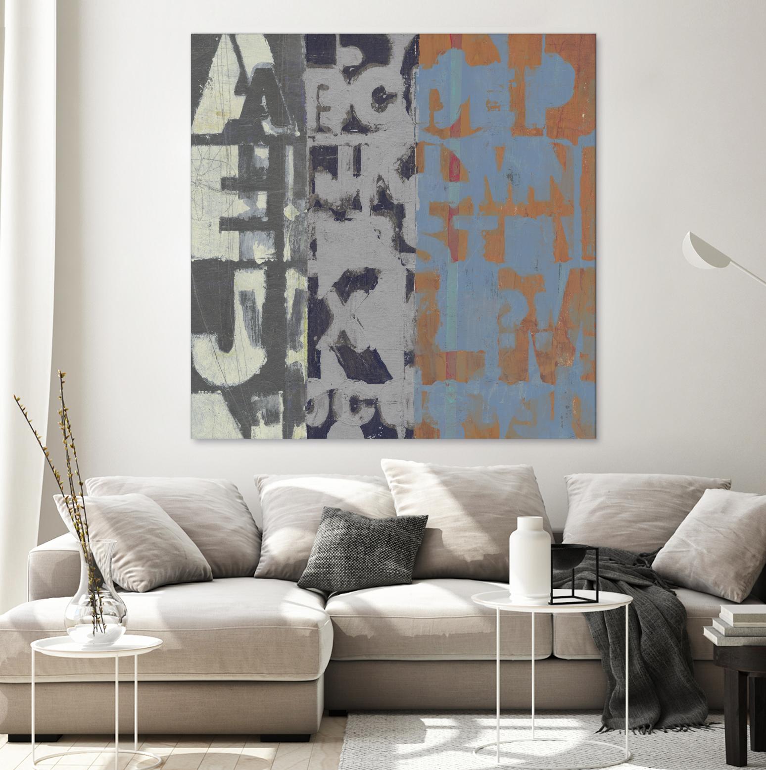 Alphabet Overlay I by Vision Studio on GIANT ART - blue abstract