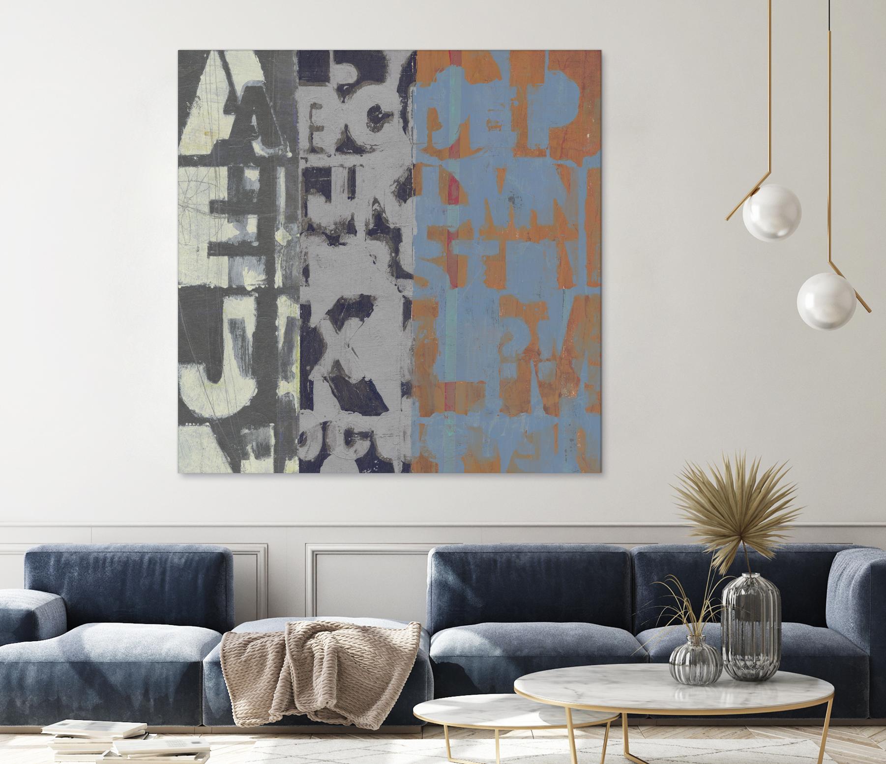 Alphabet Overlay I by Vision Studio on GIANT ART - blue abstract