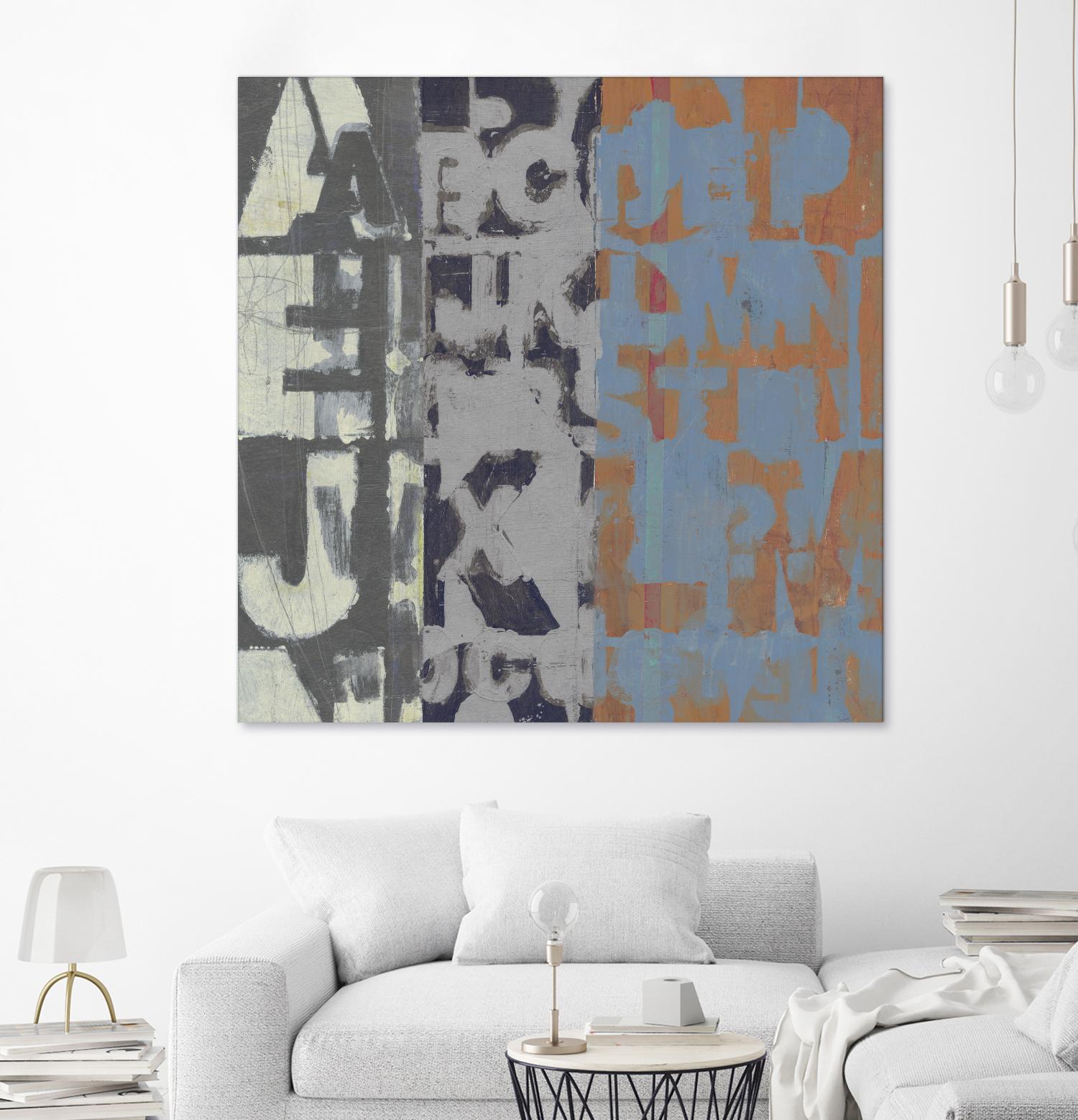 Alphabet Overlay I by Vision Studio on GIANT ART - blue abstract