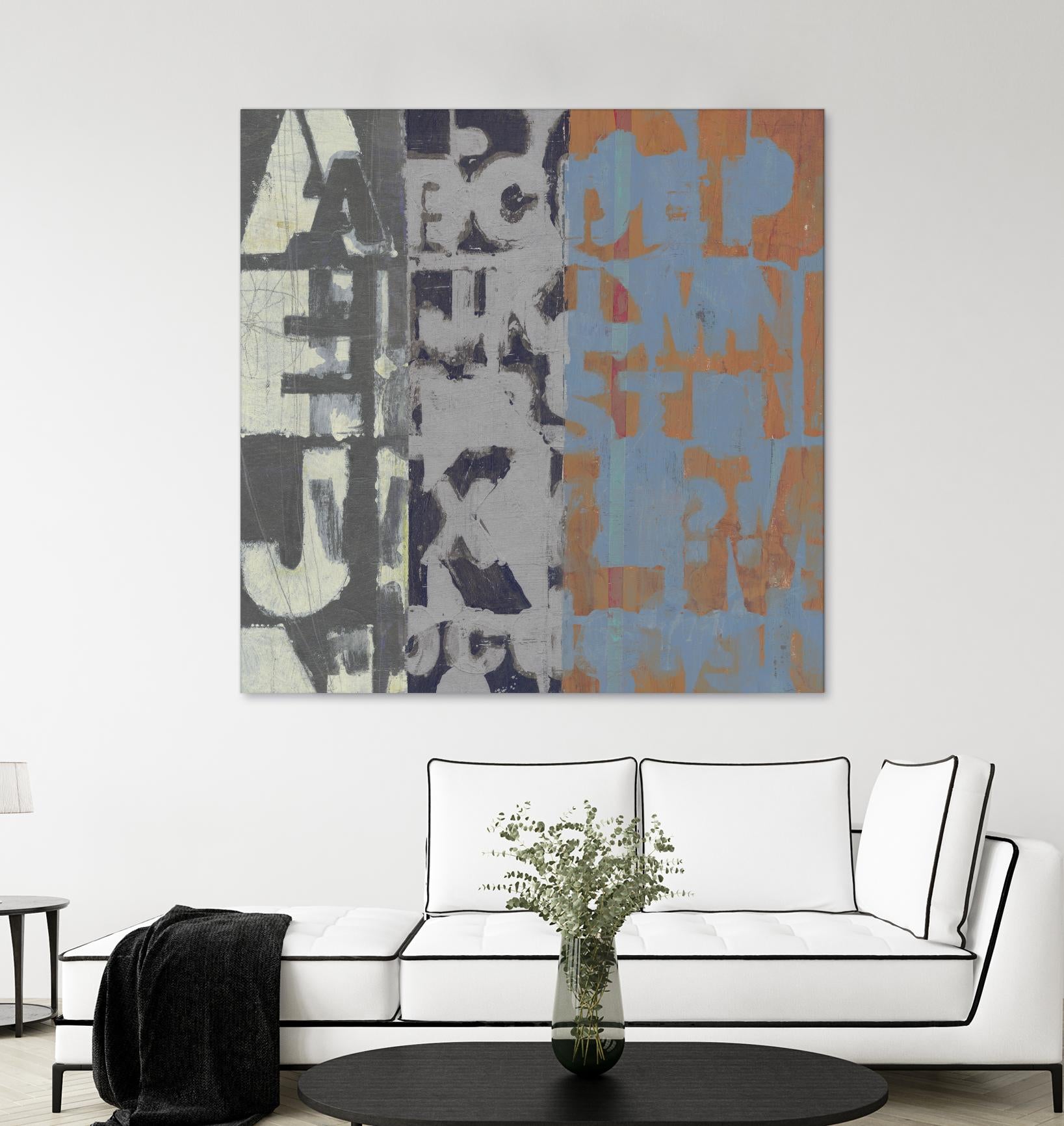 Alphabet Overlay I by Vision Studio on GIANT ART - blue abstract
