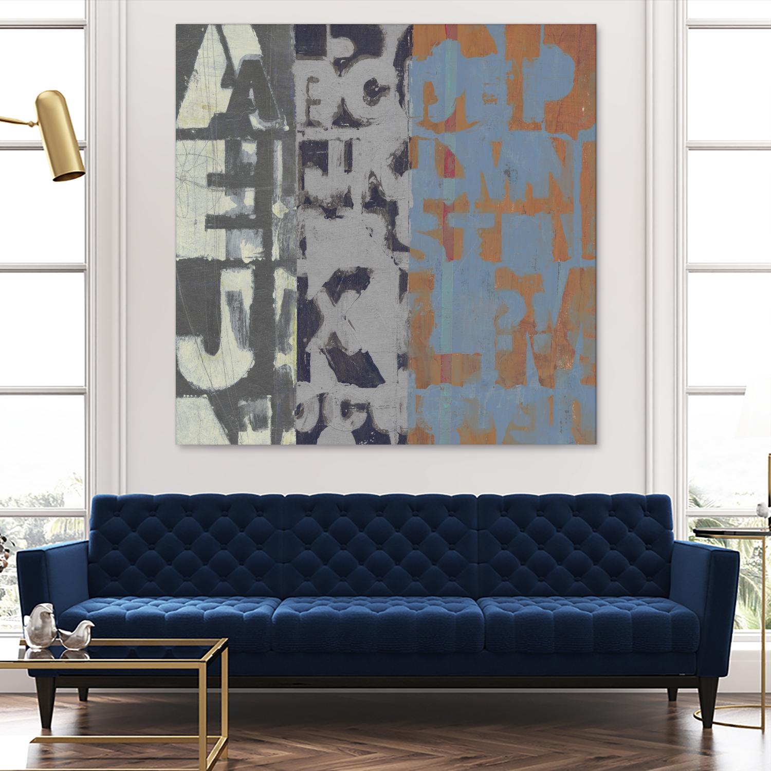 Alphabet Overlay I by Vision Studio on GIANT ART - blue abstract