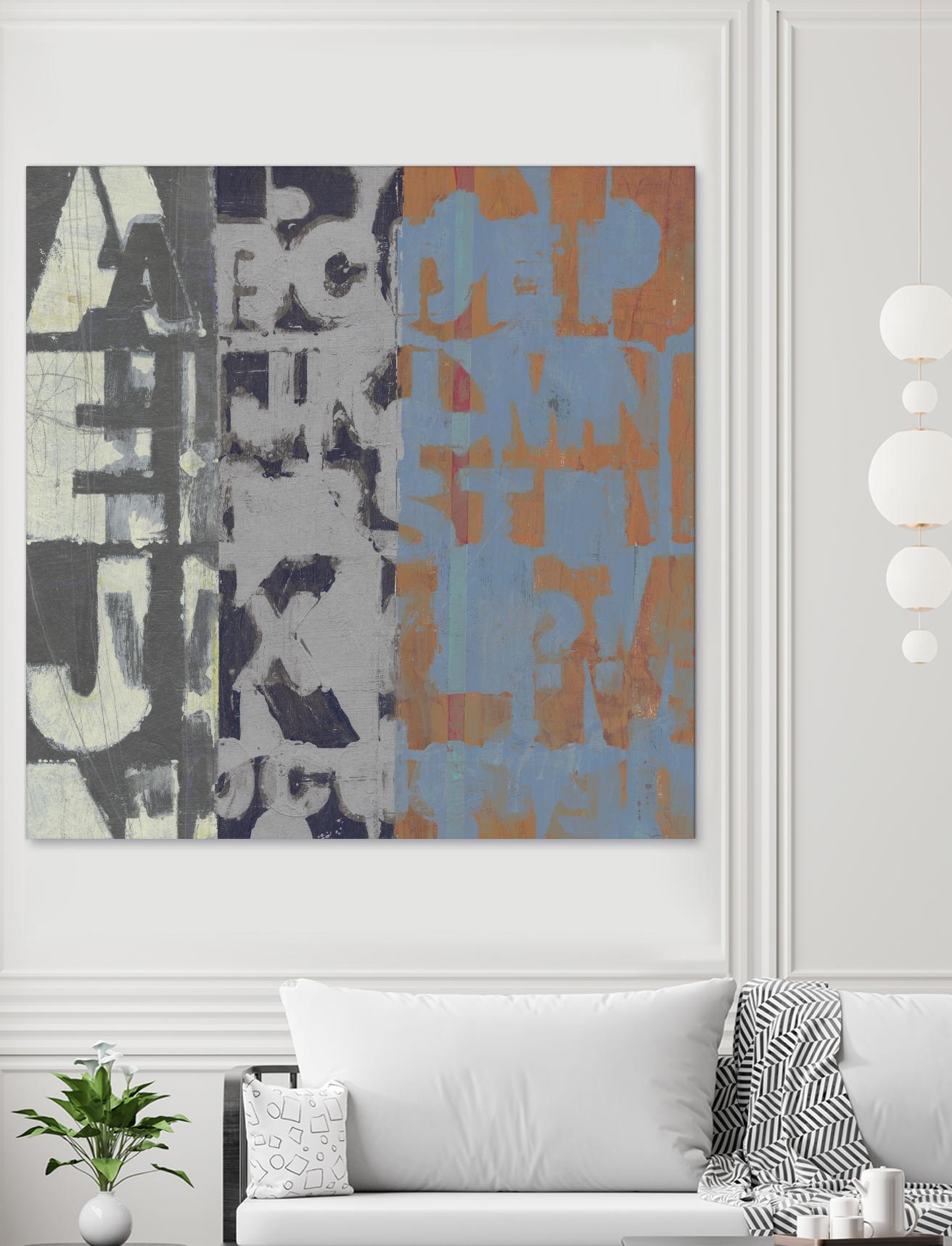 Alphabet Overlay I by Vision Studio on GIANT ART - blue abstract