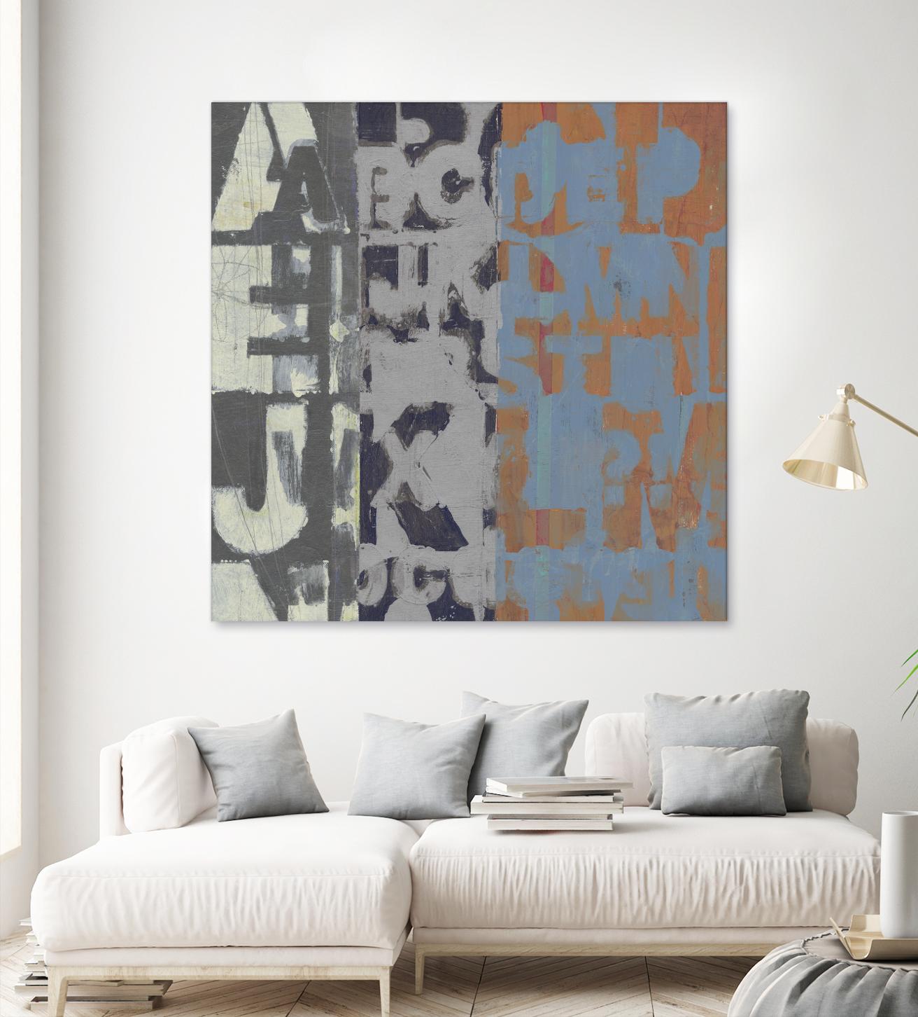 Alphabet Overlay I by Vision Studio on GIANT ART - blue abstract