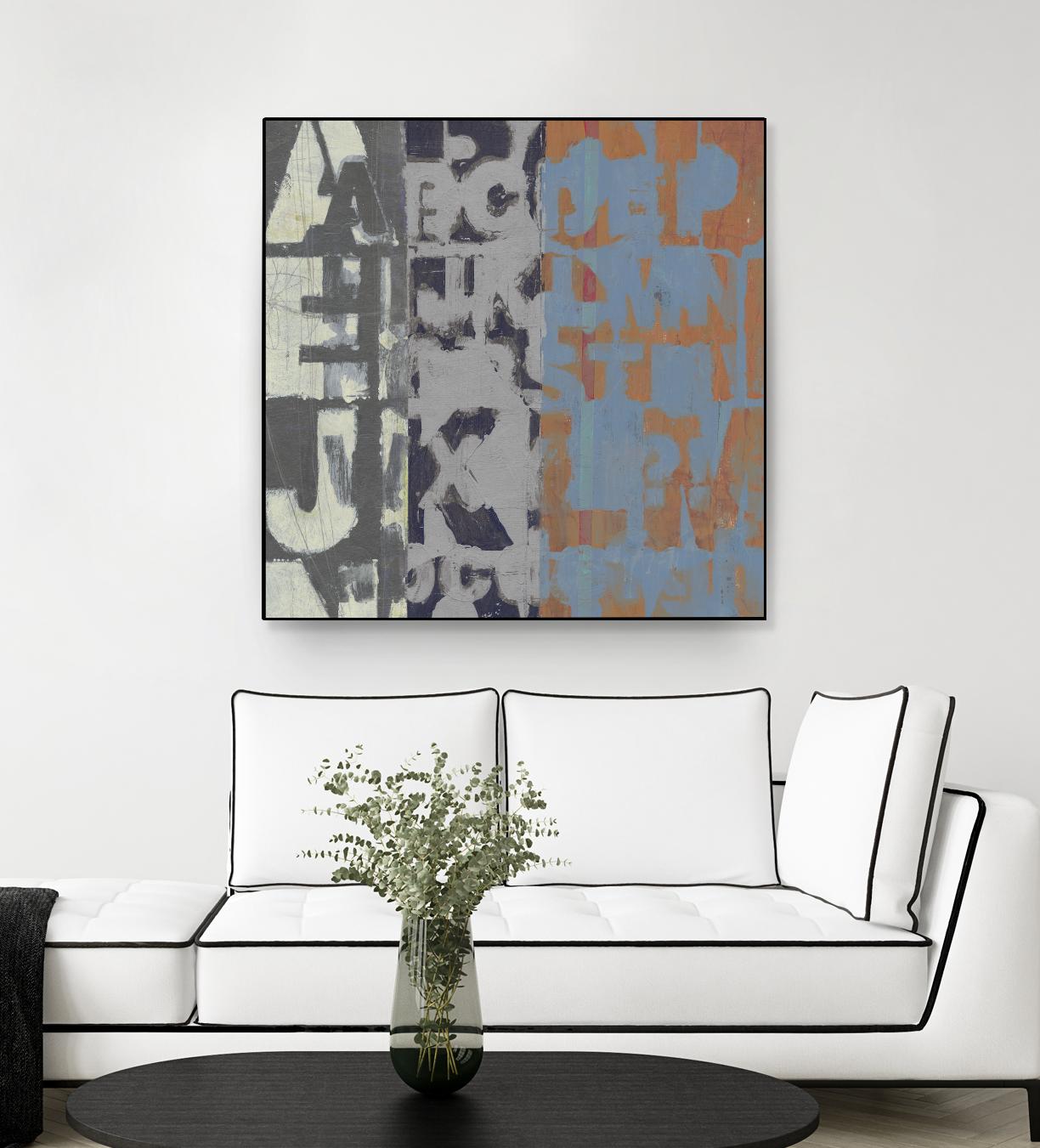 Alphabet Overlay I by Vision Studio on GIANT ART - blue abstract