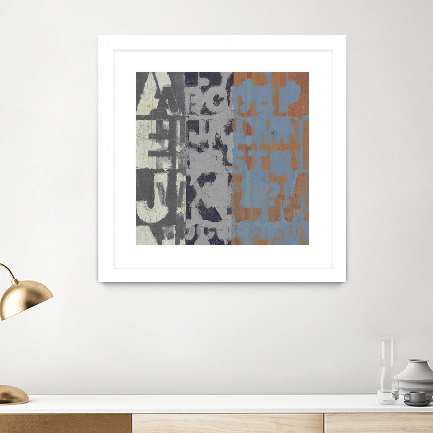 Alphabet Overlay I by Vision Studio on GIANT ART - blue abstract