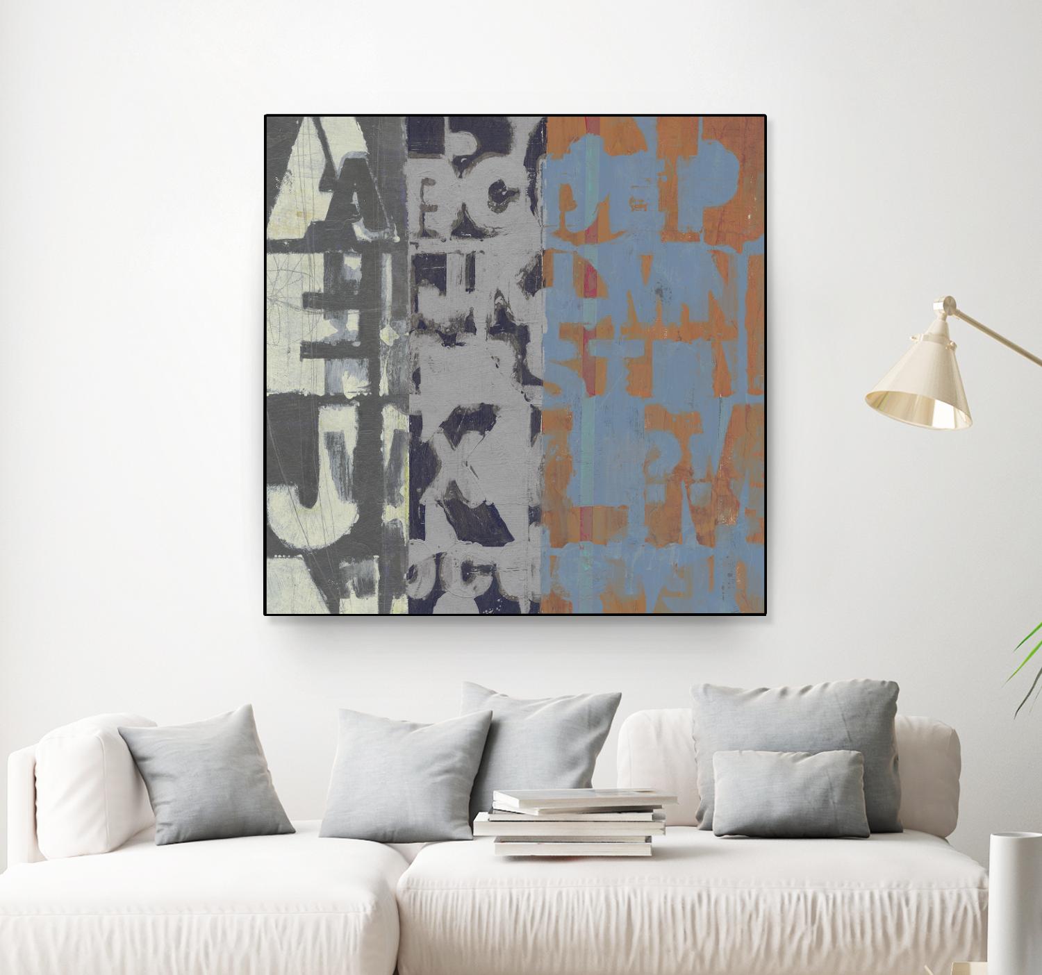 Alphabet Overlay I by Vision Studio on GIANT ART - blue abstract