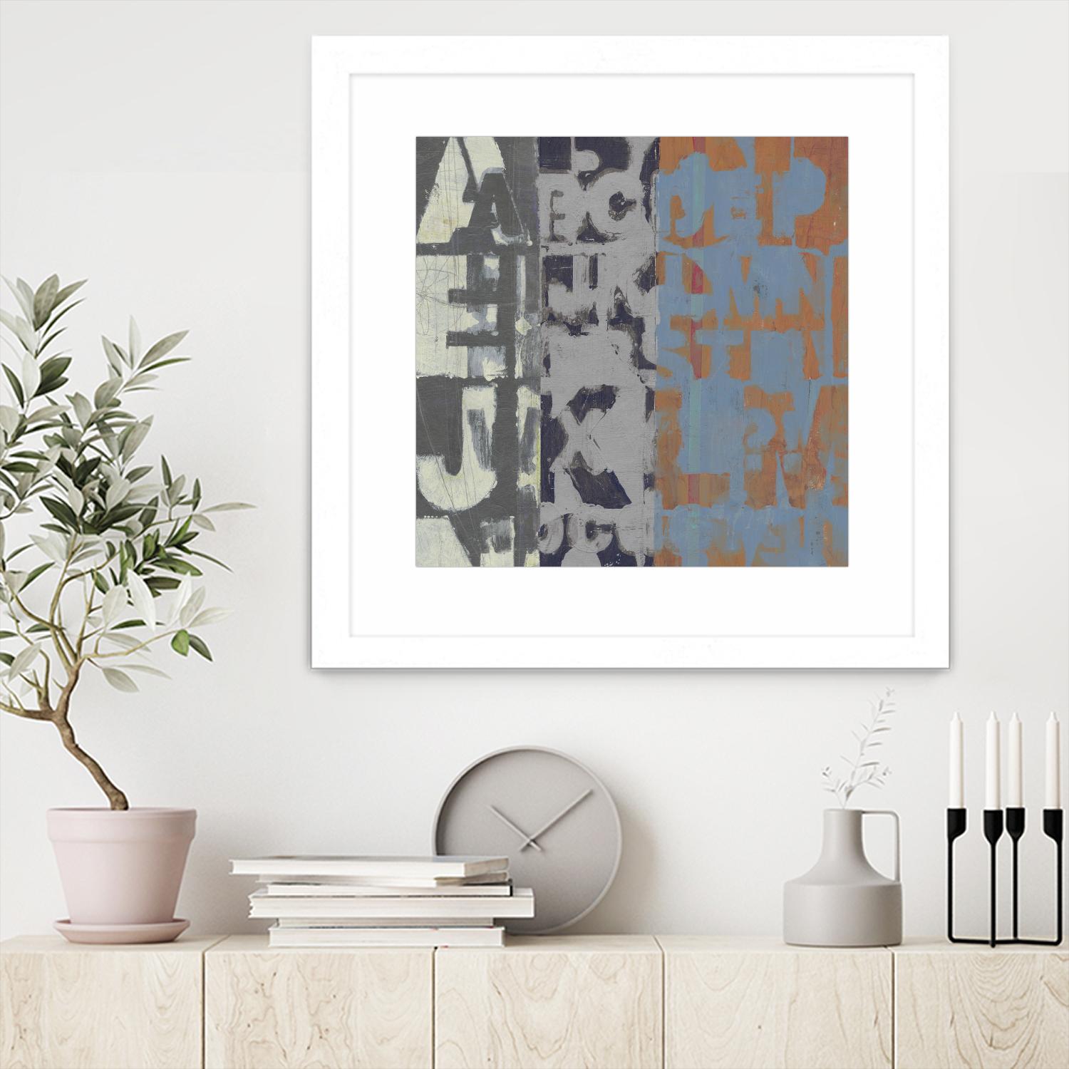 Alphabet Overlay I by Vision Studio on GIANT ART - blue abstract