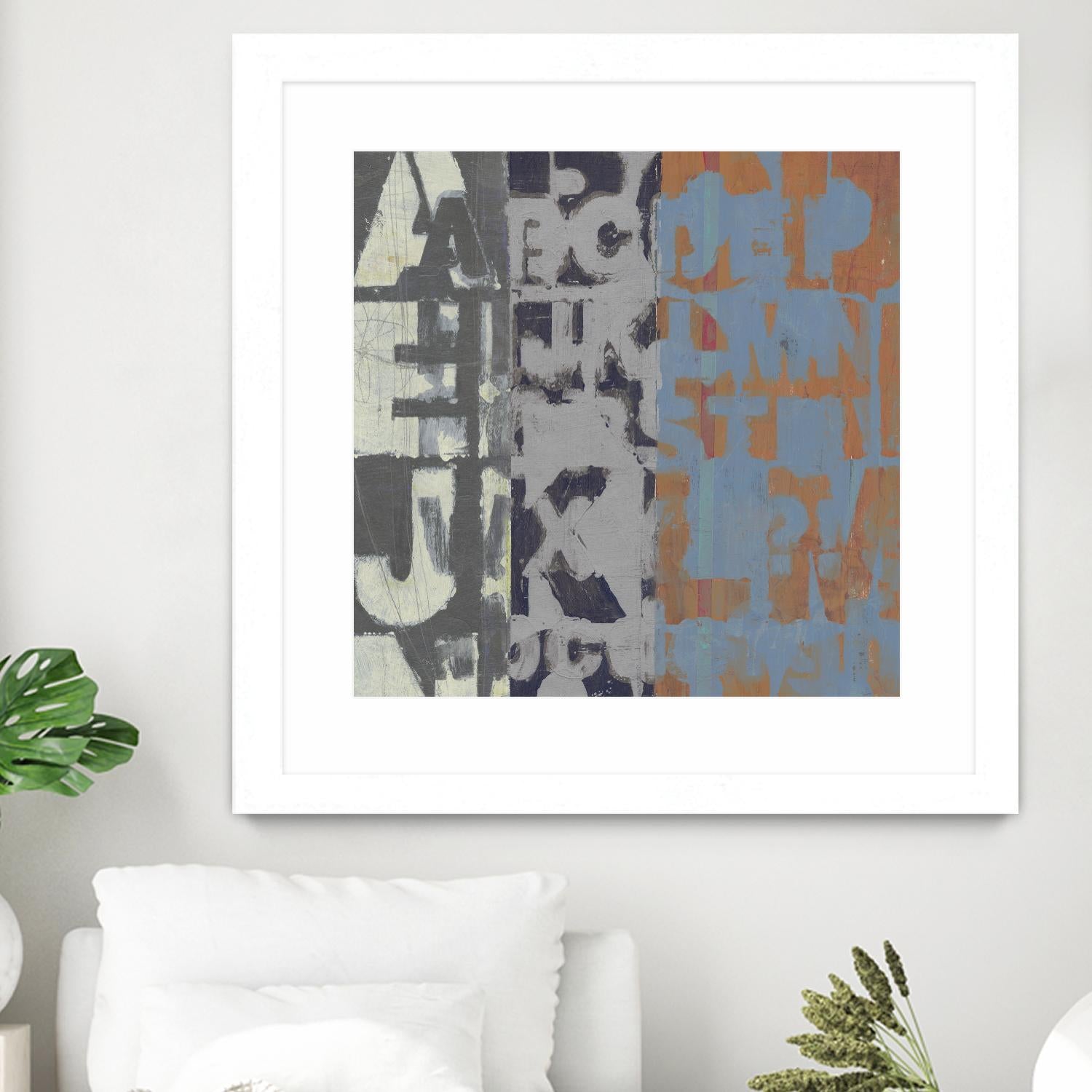 Alphabet Overlay I by Vision Studio on GIANT ART - blue abstract