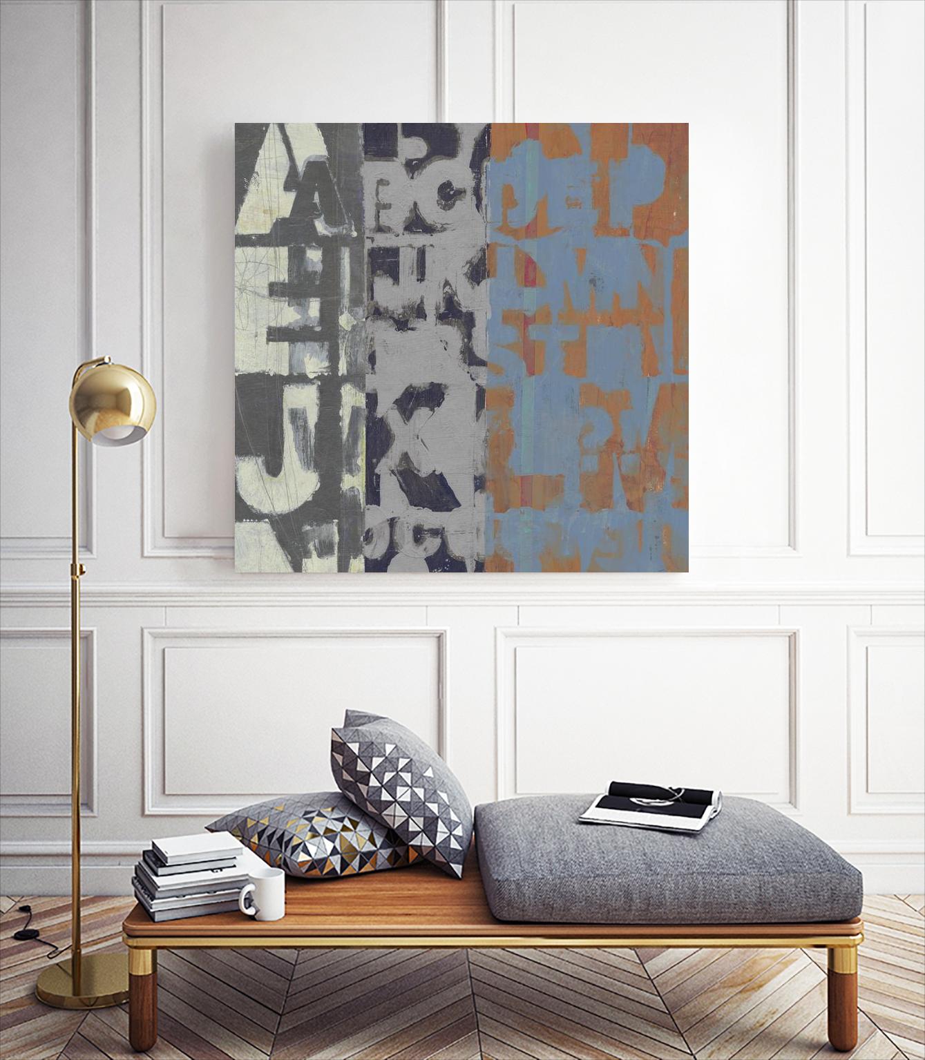 Alphabet Overlay I by Vision Studio on GIANT ART - blue abstract