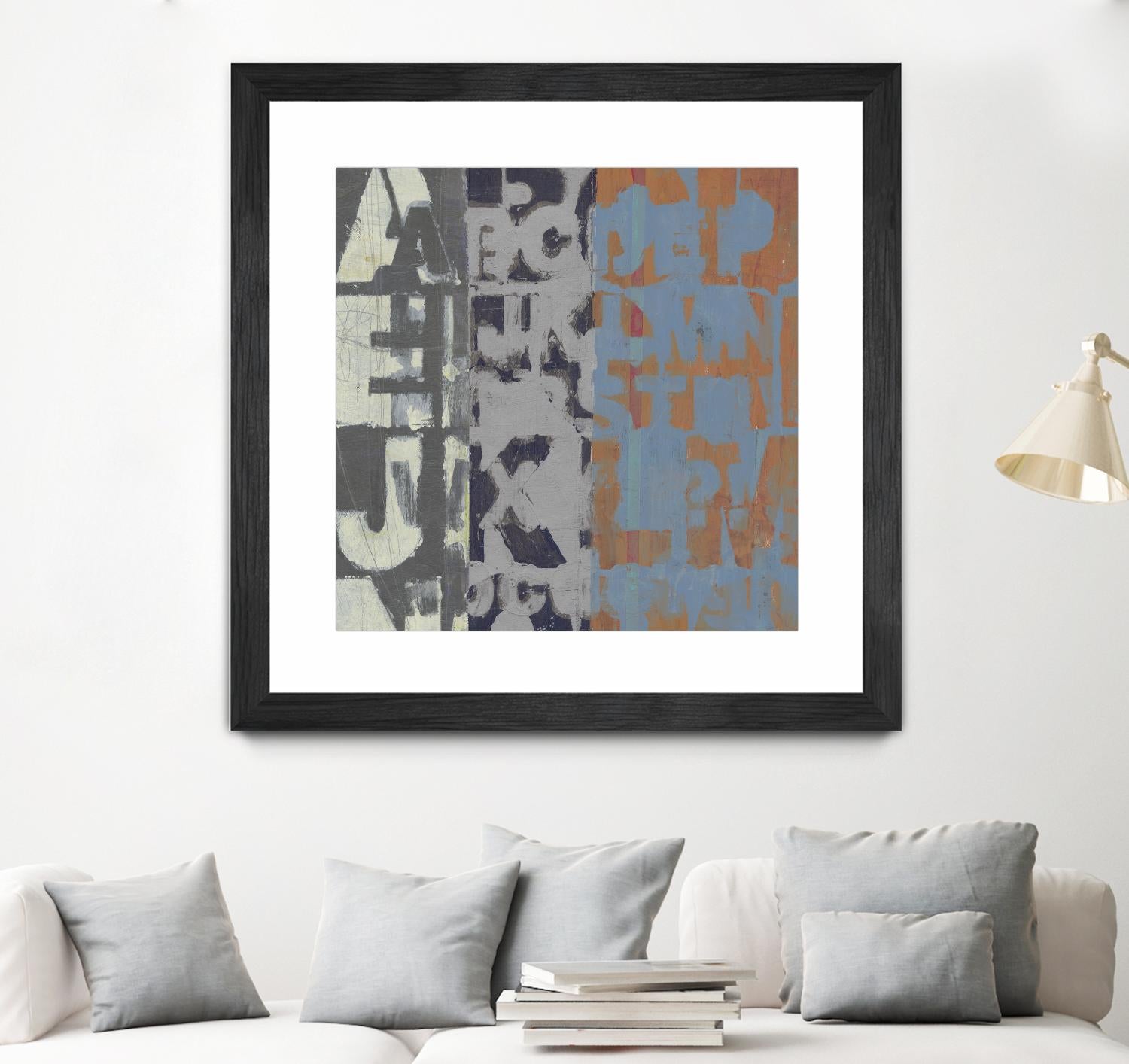 Alphabet Overlay I by Vision Studio on GIANT ART - blue abstract