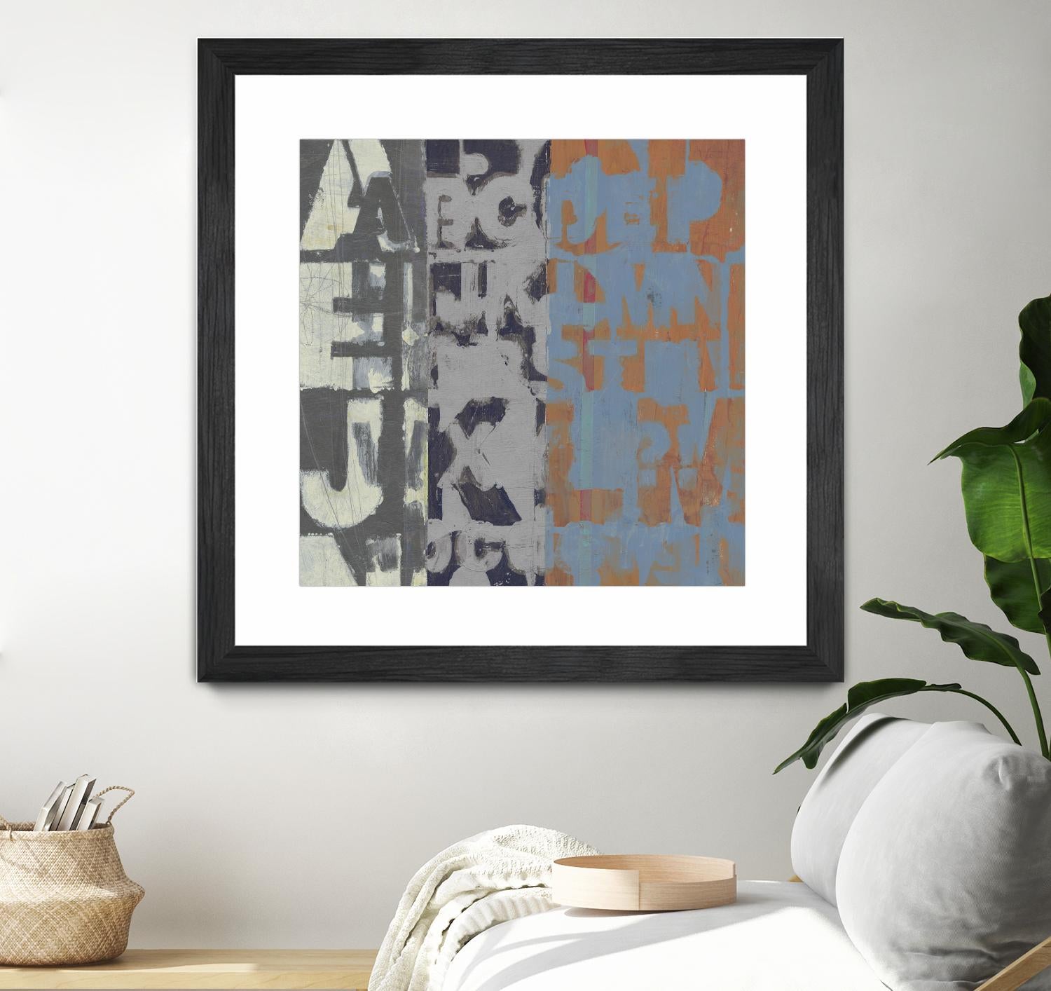Alphabet Overlay I by Vision Studio on GIANT ART - blue abstract