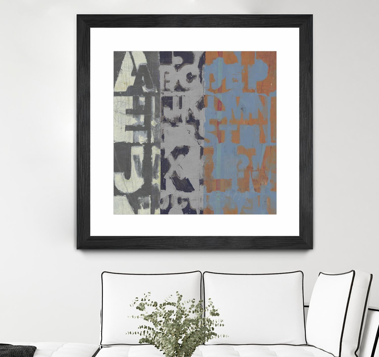 Alphabet Overlay I by Vision Studio on GIANT ART - blue abstract