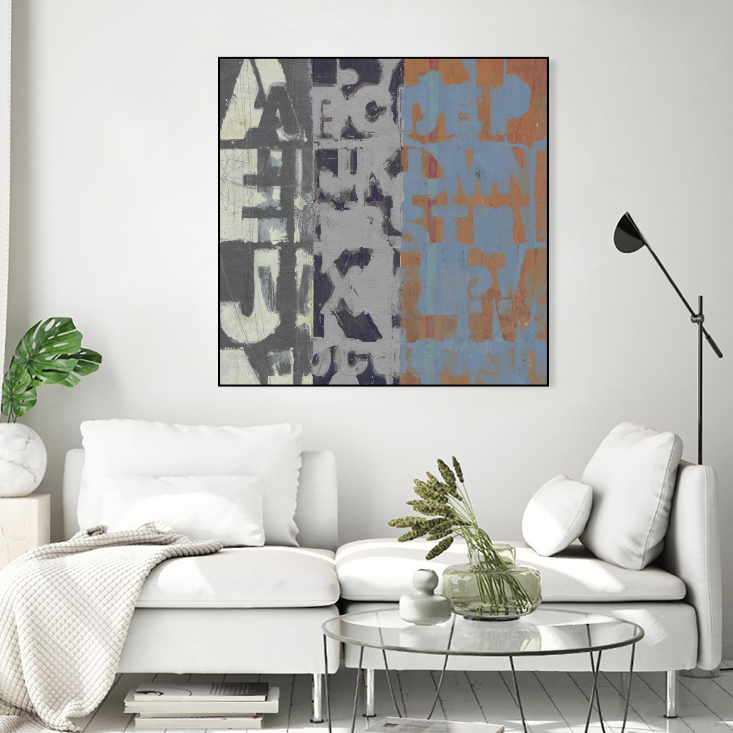 Alphabet Overlay I by Vision Studio on GIANT ART - blue abstract