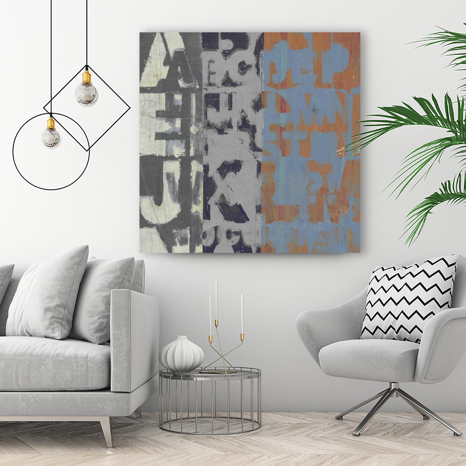 Alphabet Overlay I by Vision Studio on GIANT ART - blue abstract