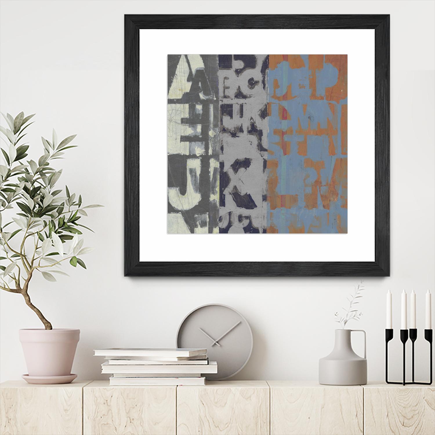 Alphabet Overlay I by Vision Studio on GIANT ART - blue abstract