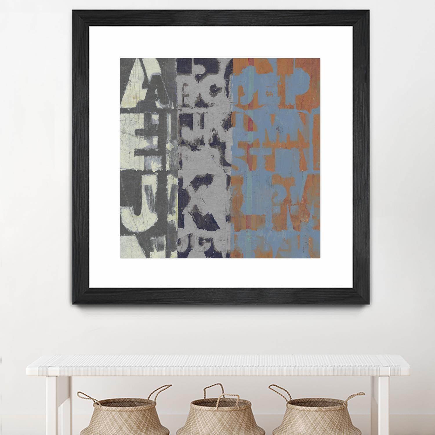 Alphabet Overlay I by Vision Studio on GIANT ART - blue abstract