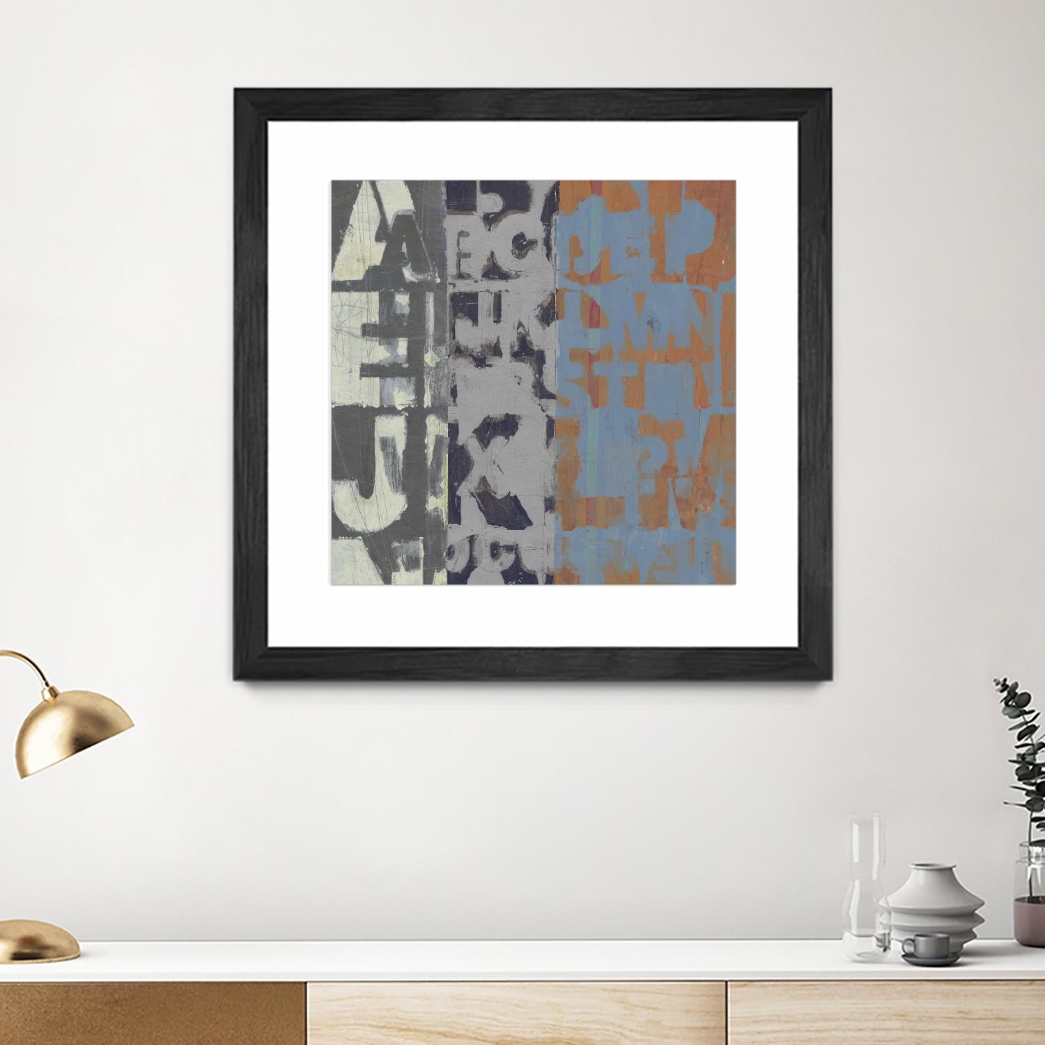 Alphabet Overlay I by Vision Studio on GIANT ART - blue abstract