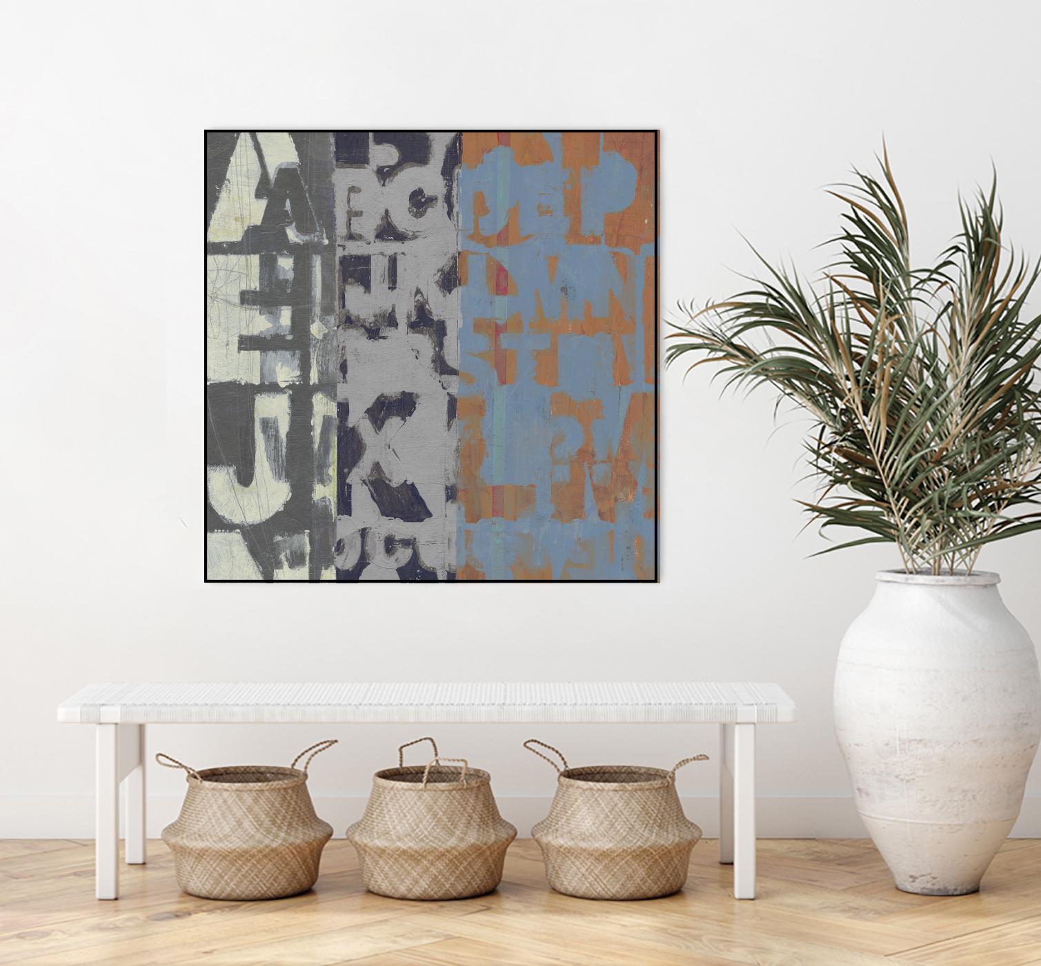 Alphabet Overlay I by Vision Studio on GIANT ART - blue abstract