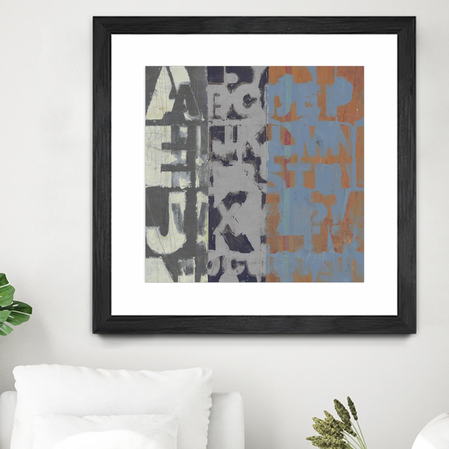 Alphabet Overlay I by Vision Studio on GIANT ART - blue abstract