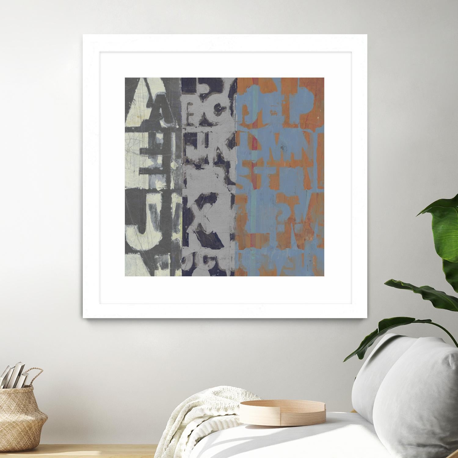 Alphabet Overlay I by Vision Studio on GIANT ART - blue abstract