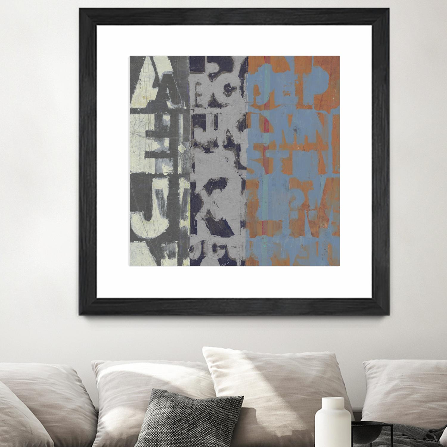 Alphabet Overlay I by Vision Studio on GIANT ART - blue abstract