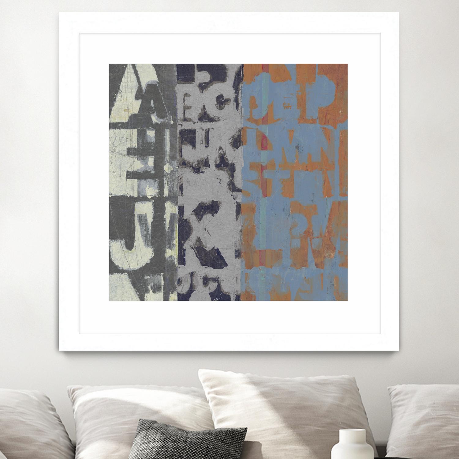 Alphabet Overlay I by Vision Studio on GIANT ART - blue abstract