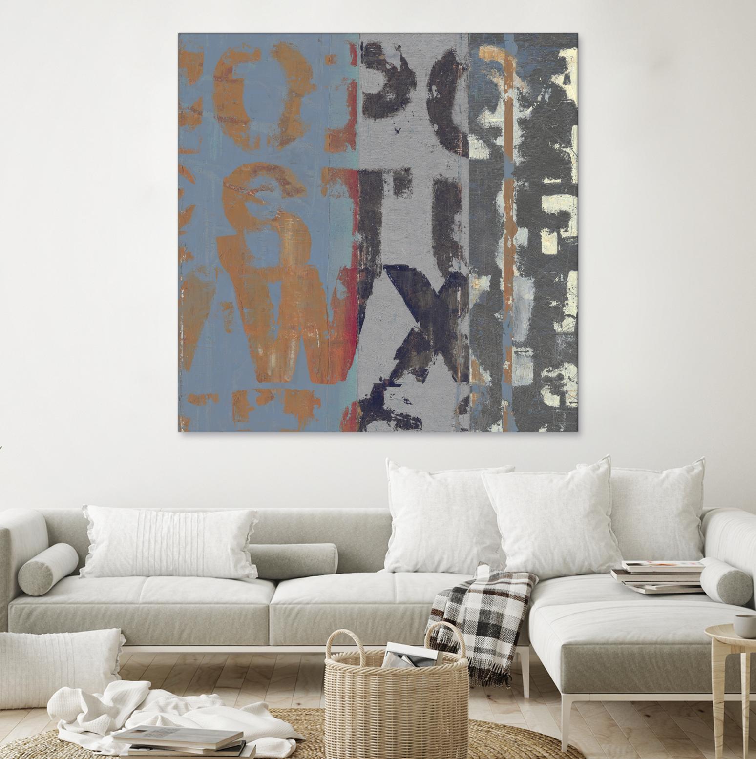 Alphabet Overlay II by Vision Studio on GIANT ART - blue abstract