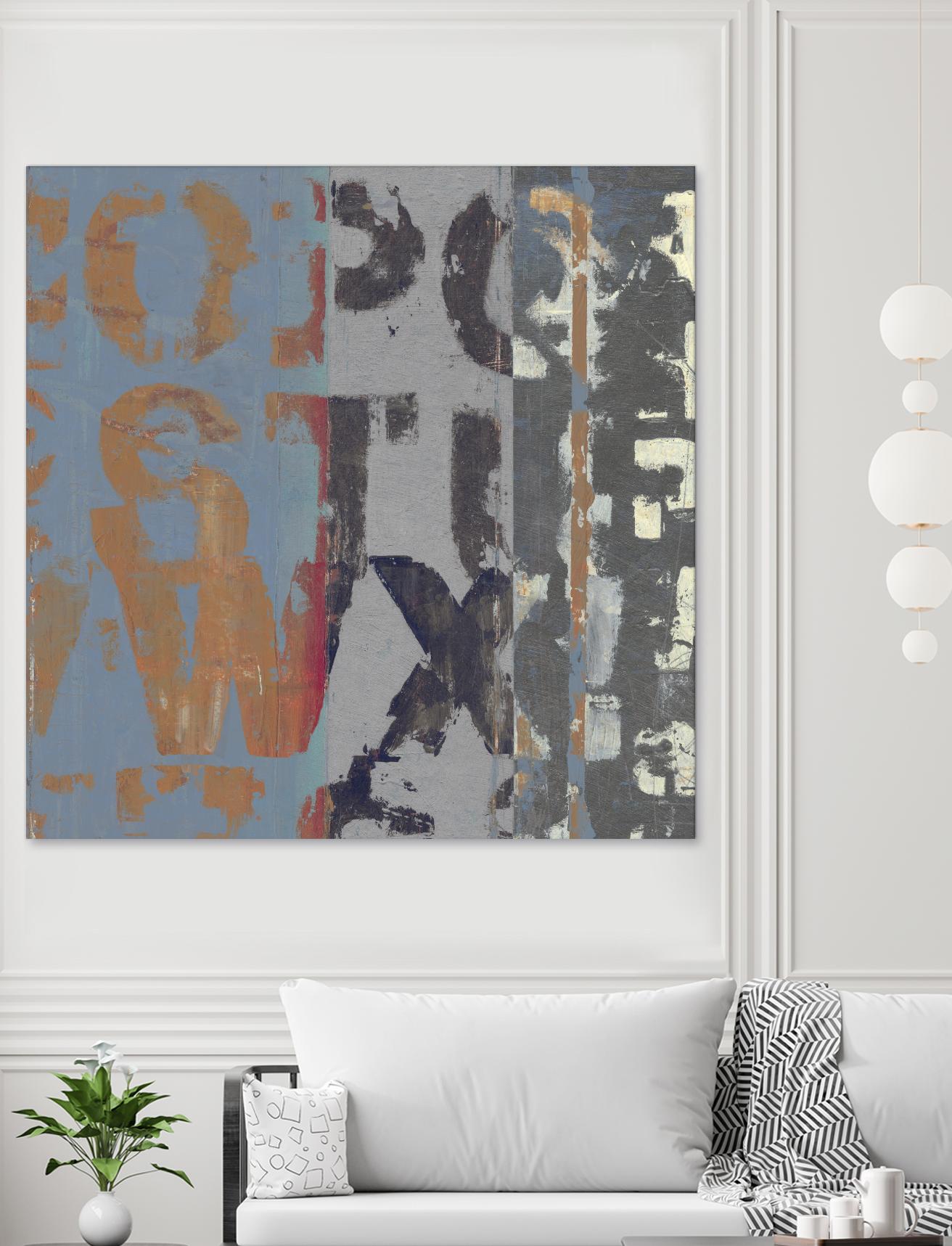 Alphabet Overlay II by Vision Studio on GIANT ART - blue abstract