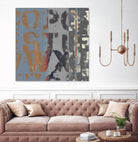 Alphabet Overlay II by Vision Studio on GIANT ART - blue abstract