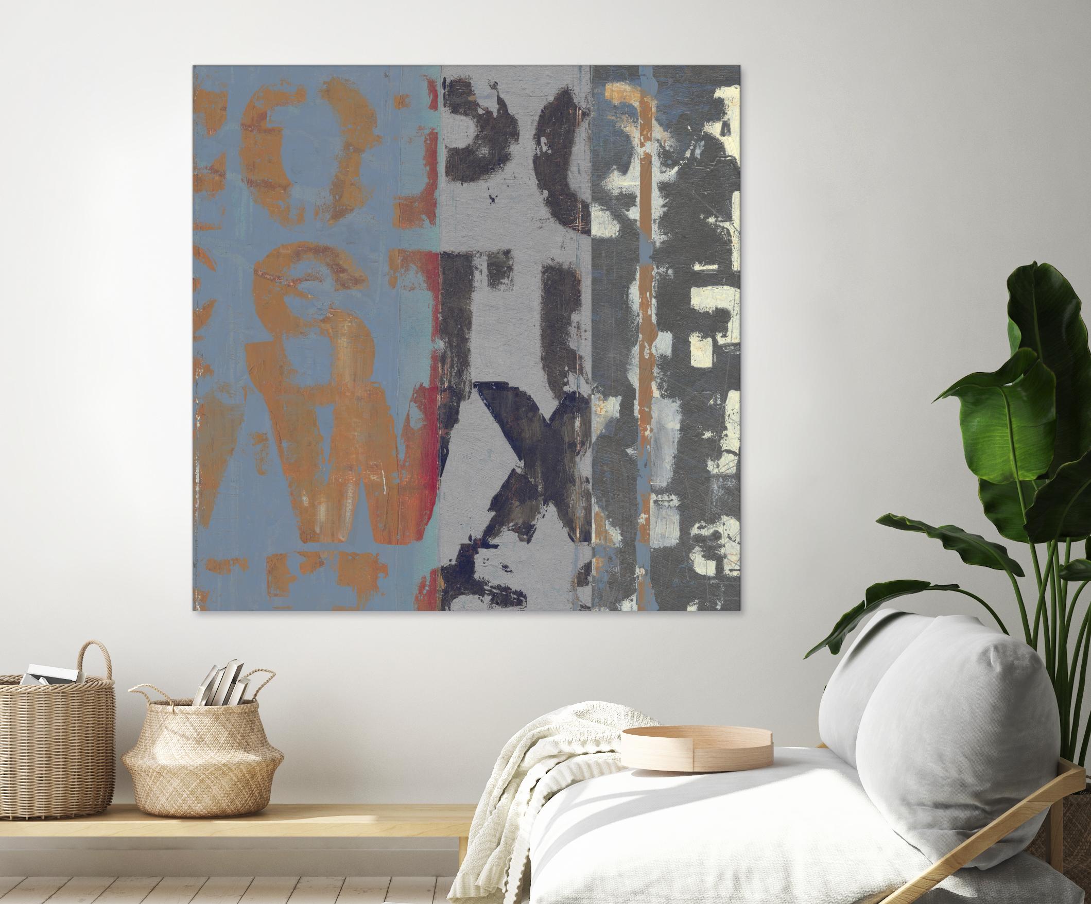Alphabet Overlay II by Vision Studio on GIANT ART - blue abstract