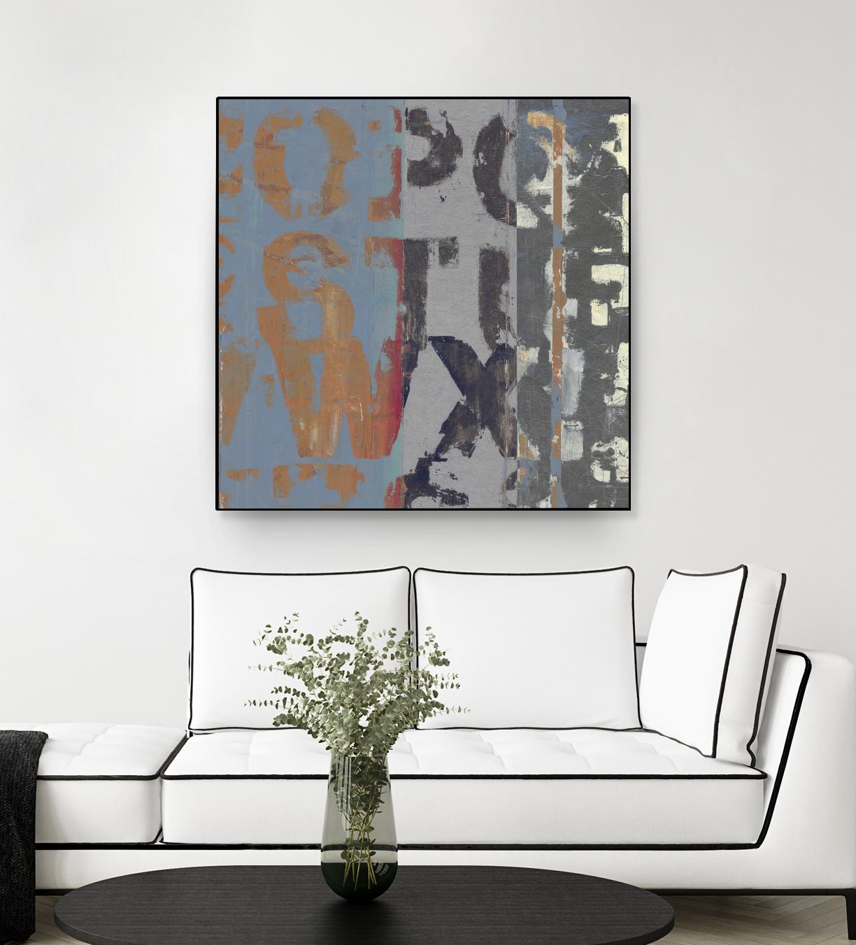 Alphabet Overlay II by Vision Studio on GIANT ART - blue abstract