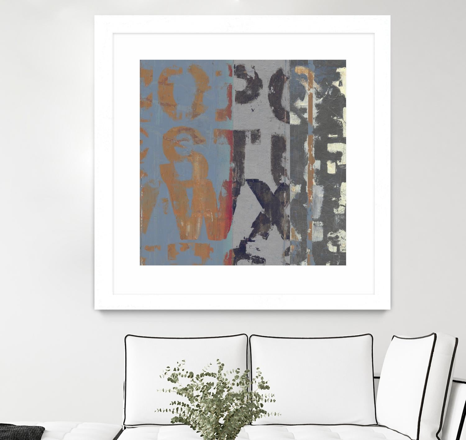 Alphabet Overlay II by Vision Studio on GIANT ART - blue abstract
