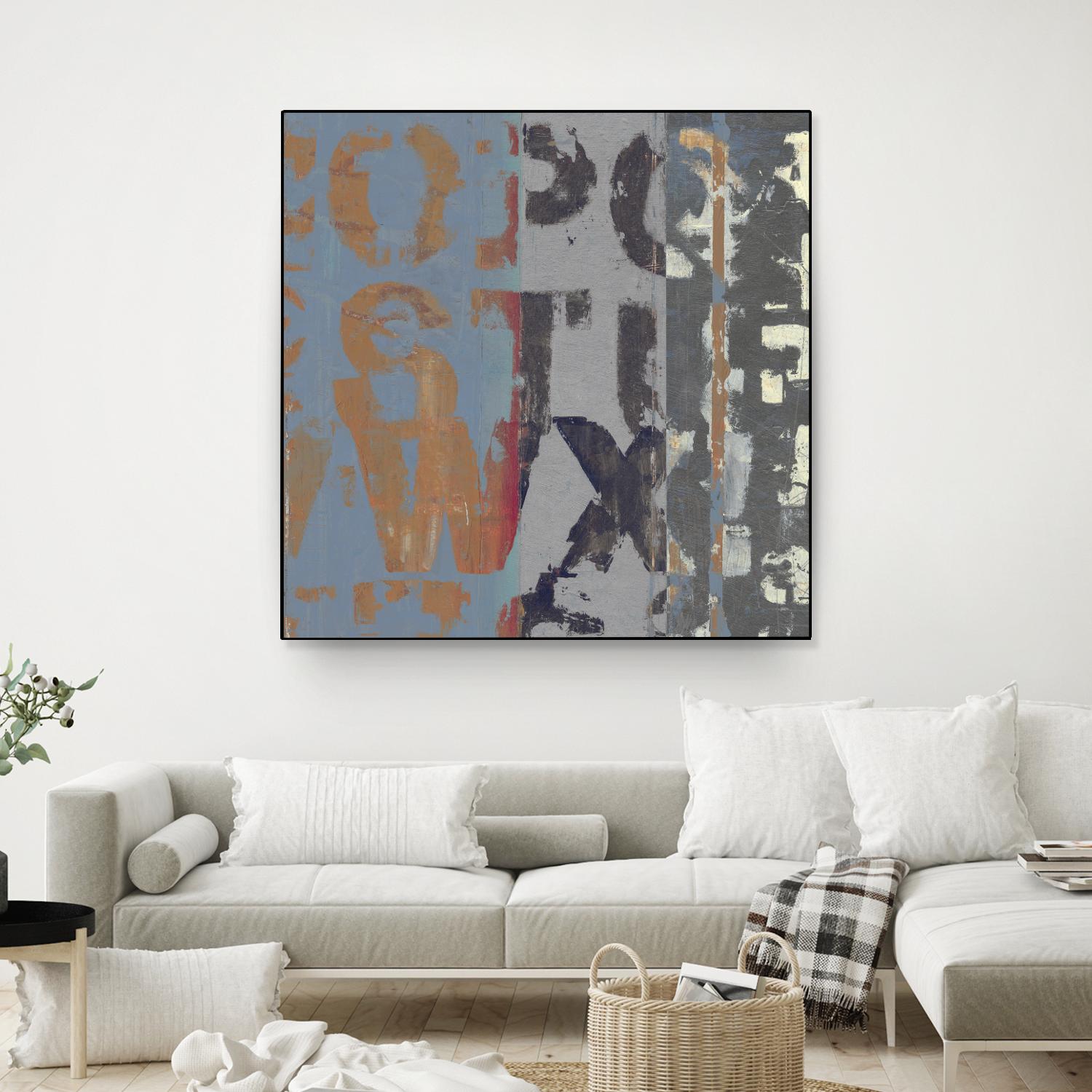 Alphabet Overlay II by Vision Studio on GIANT ART - blue abstract