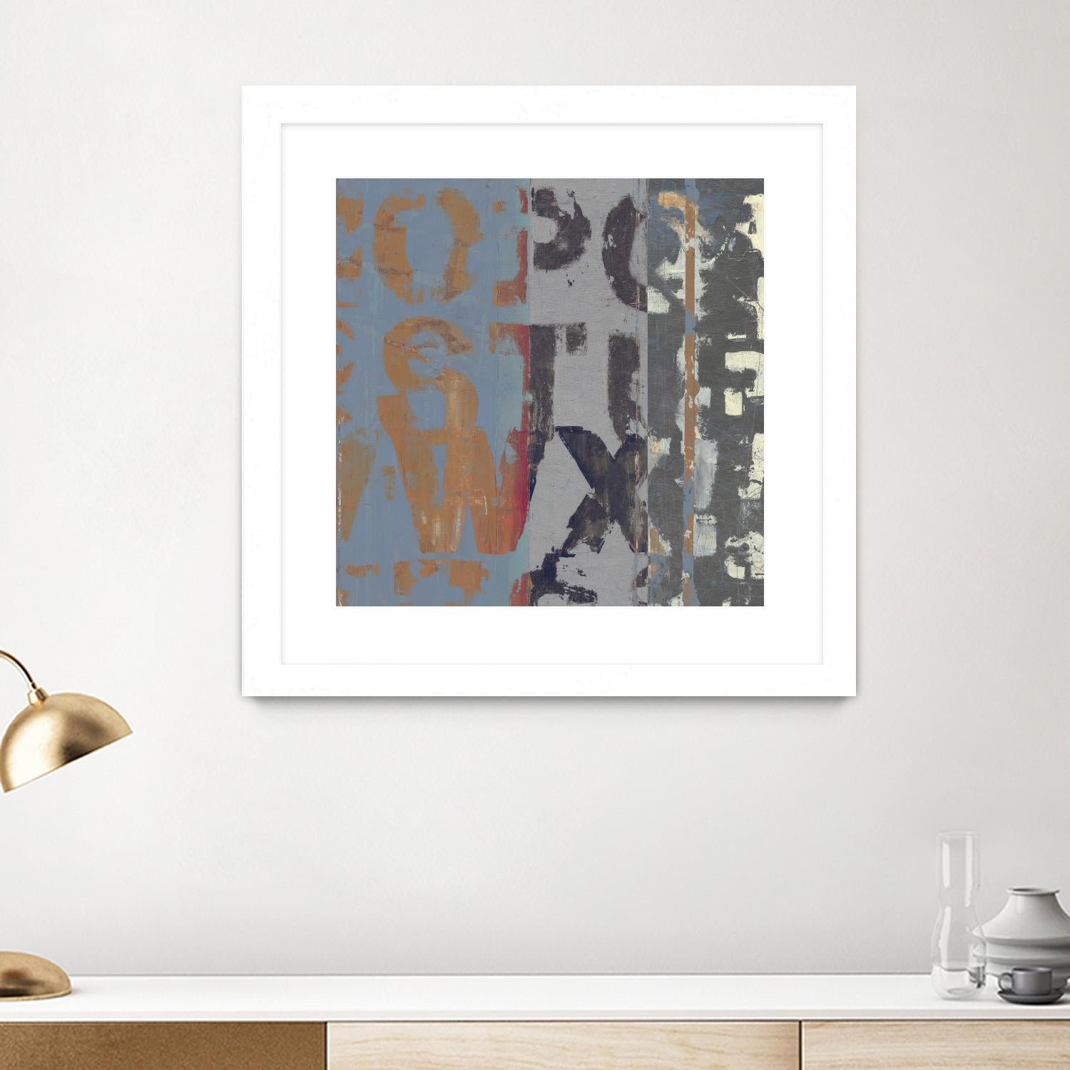 Alphabet Overlay II by Vision Studio on GIANT ART - blue abstract