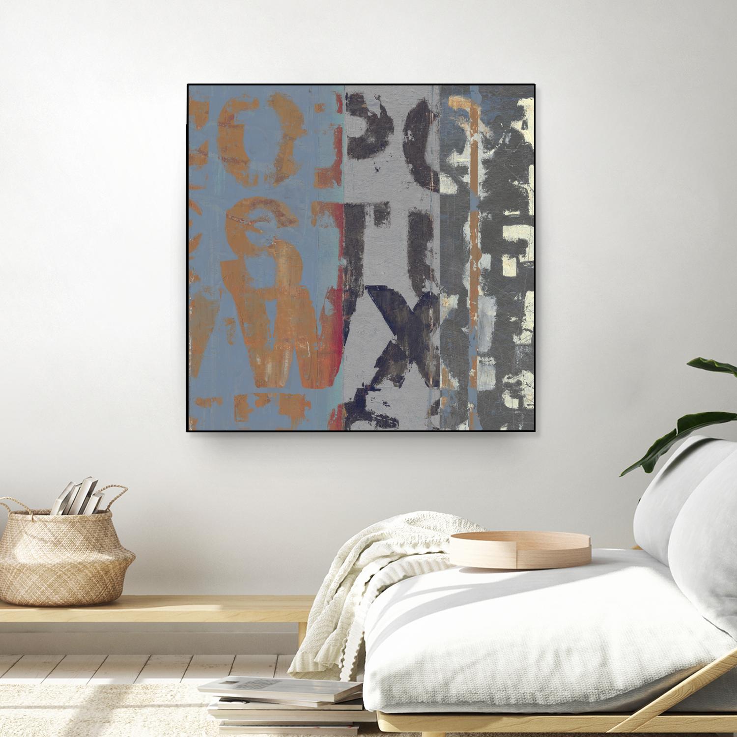 Alphabet Overlay II by Vision Studio on GIANT ART - blue abstract