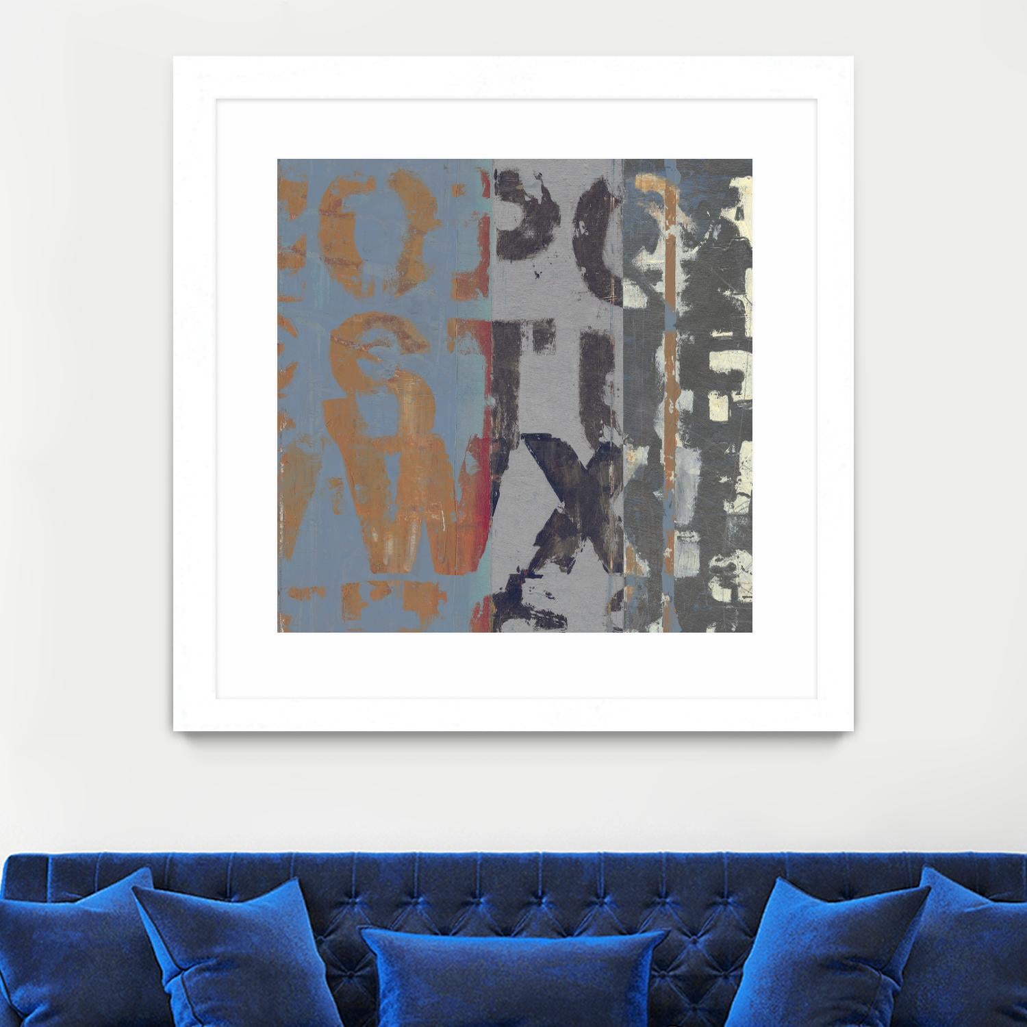 Alphabet Overlay II by Vision Studio on GIANT ART - blue abstract