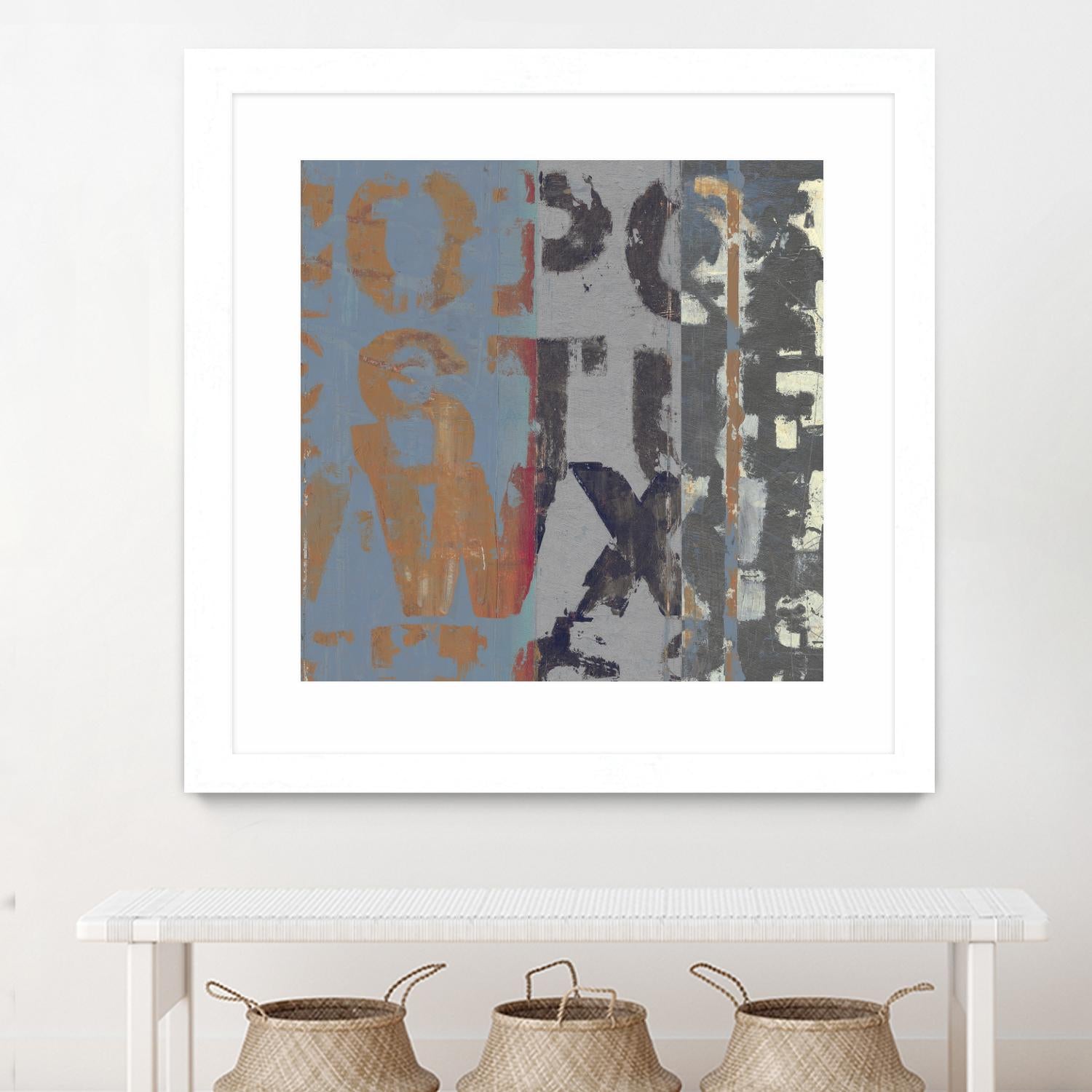 Alphabet Overlay II by Vision Studio on GIANT ART - blue abstract