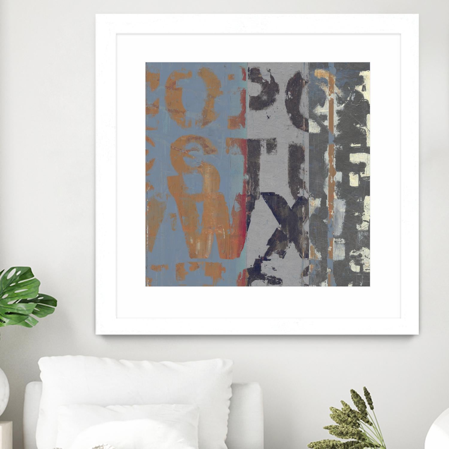 Alphabet Overlay II by Vision Studio on GIANT ART - blue abstract