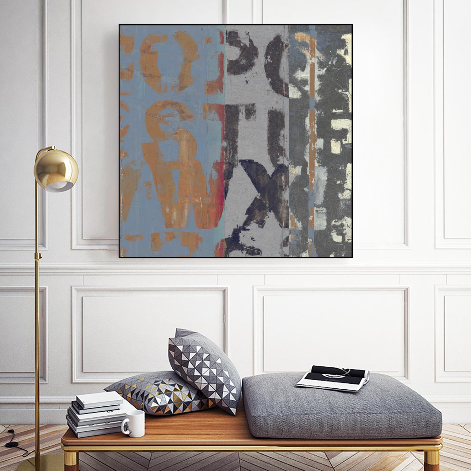 Alphabet Overlay II by Vision Studio on GIANT ART - blue abstract