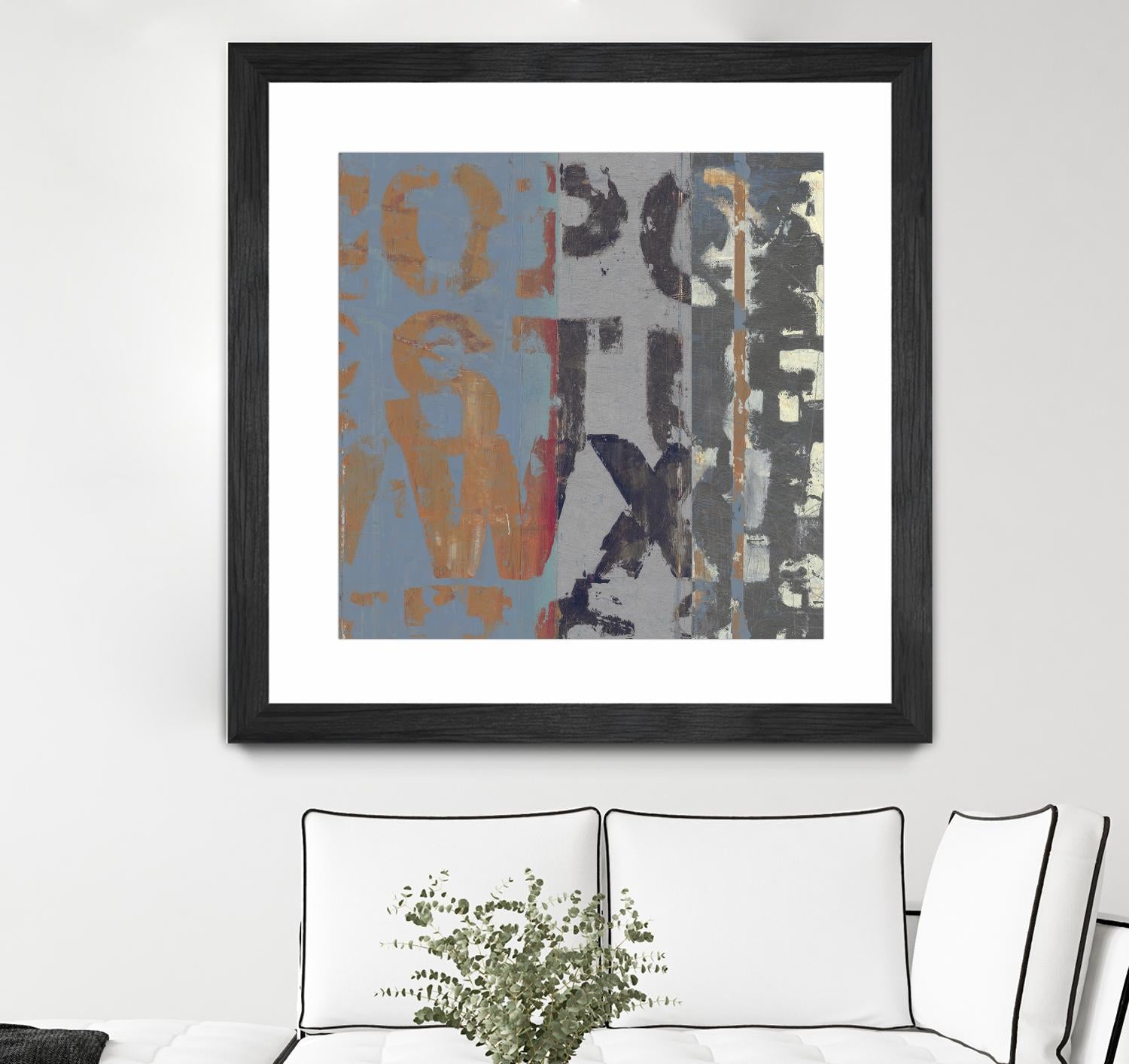 Alphabet Overlay II by Vision Studio on GIANT ART - blue abstract