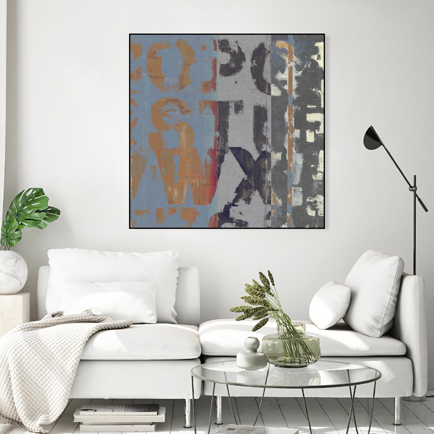 Alphabet Overlay II by Vision Studio on GIANT ART - blue abstract