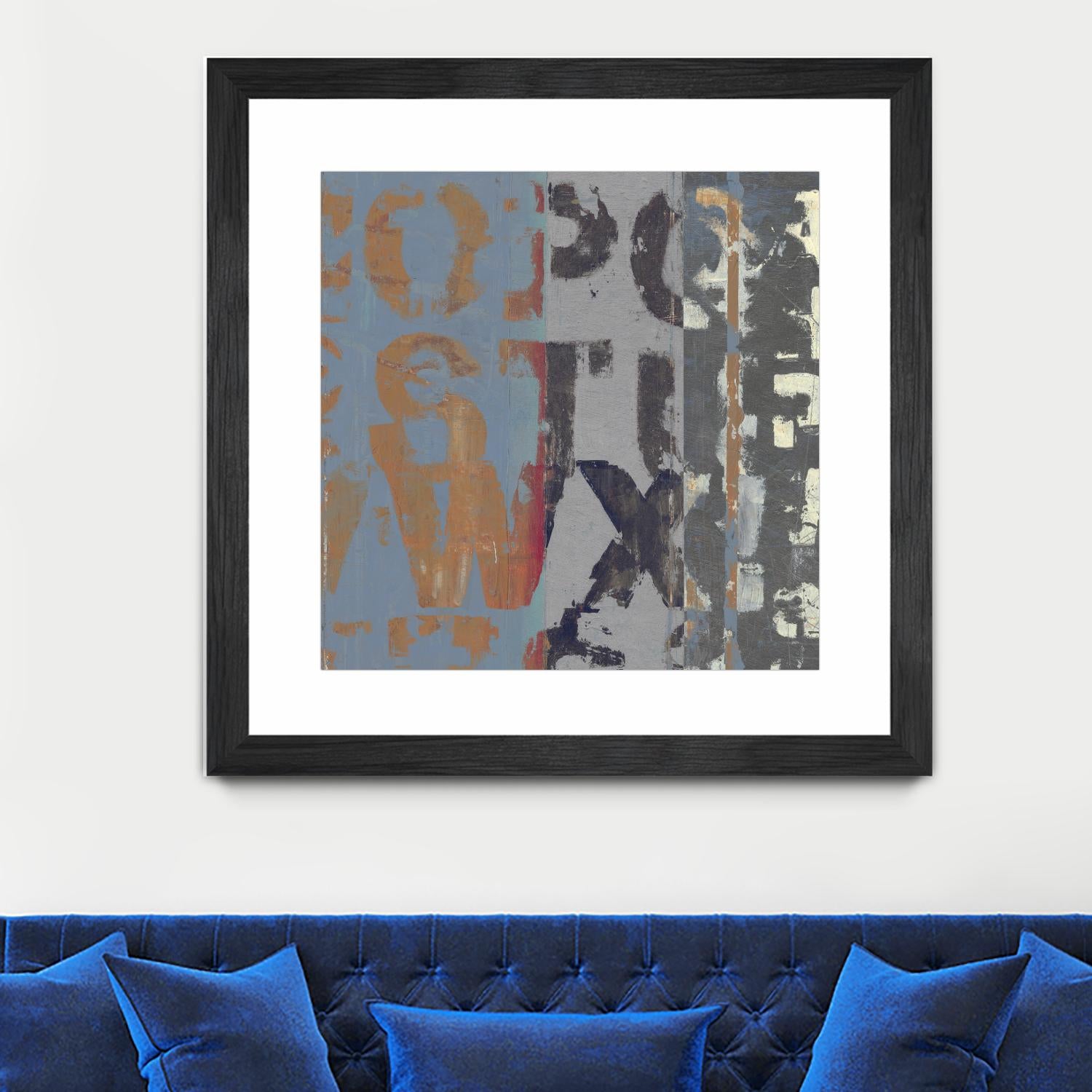 Alphabet Overlay II by Vision Studio on GIANT ART - blue abstract