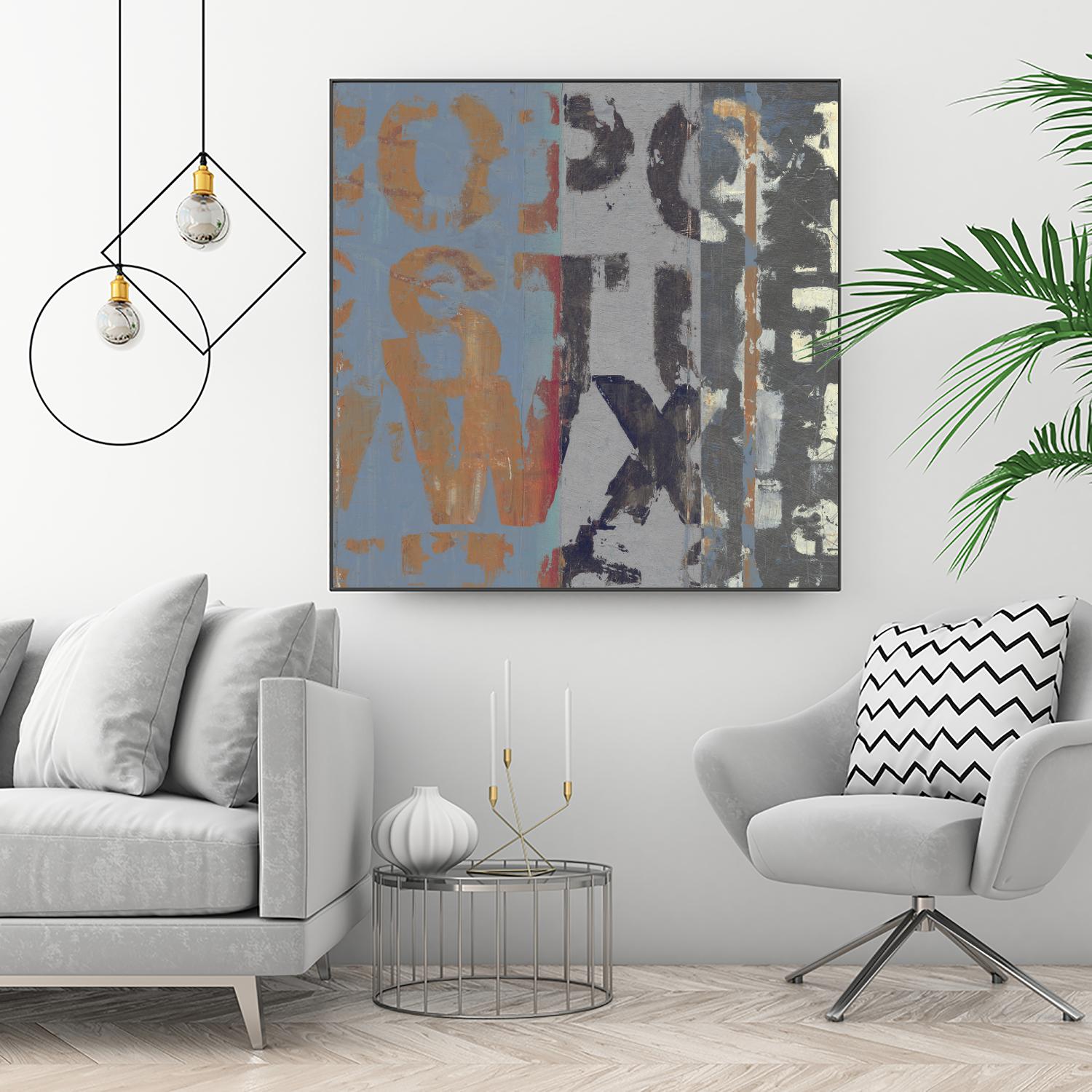 Alphabet Overlay II by Vision Studio on GIANT ART - blue abstract